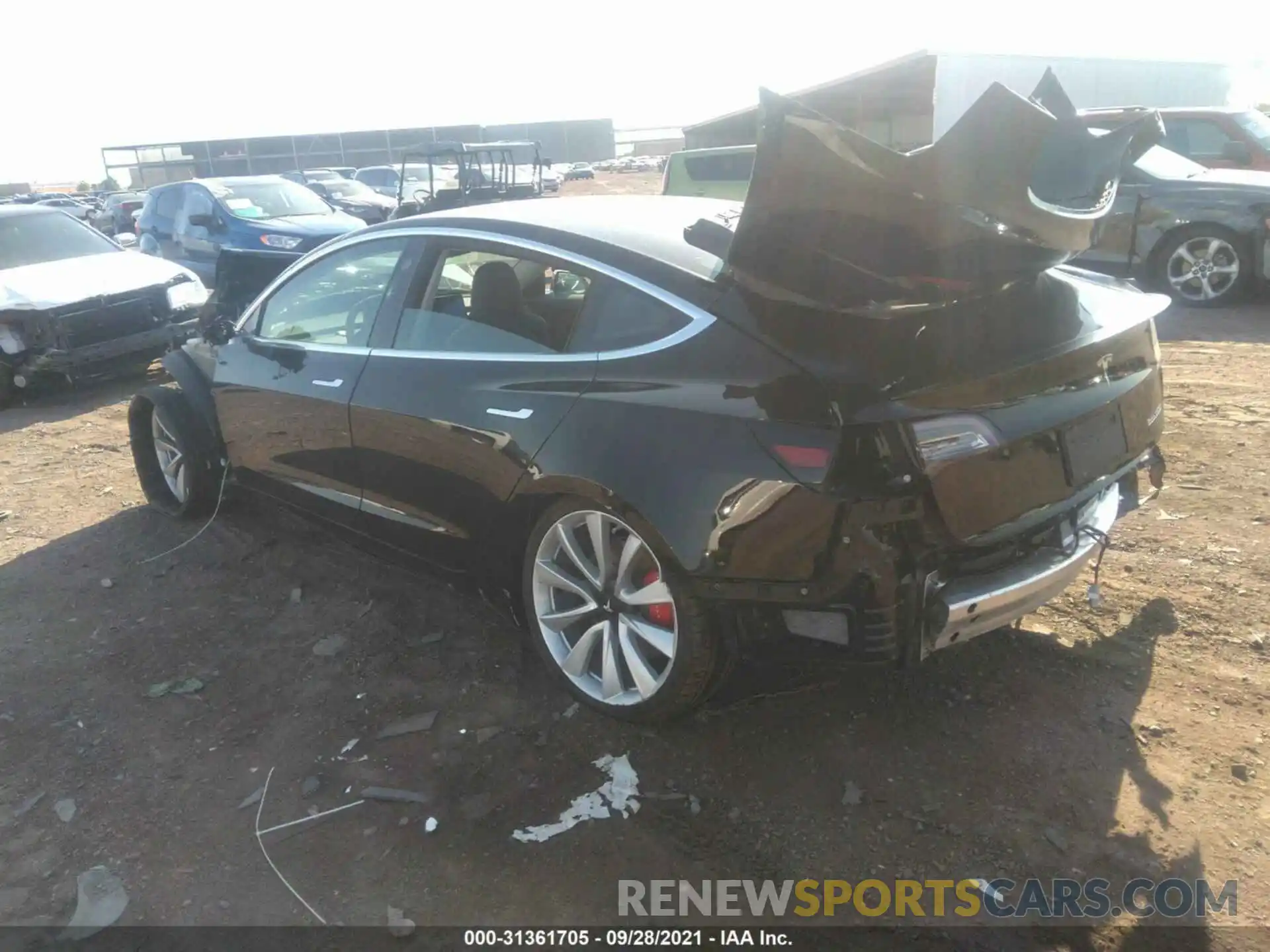 3 Photograph of a damaged car 5YJ3E1EB7KF392722 TESLA MODEL 3 2019