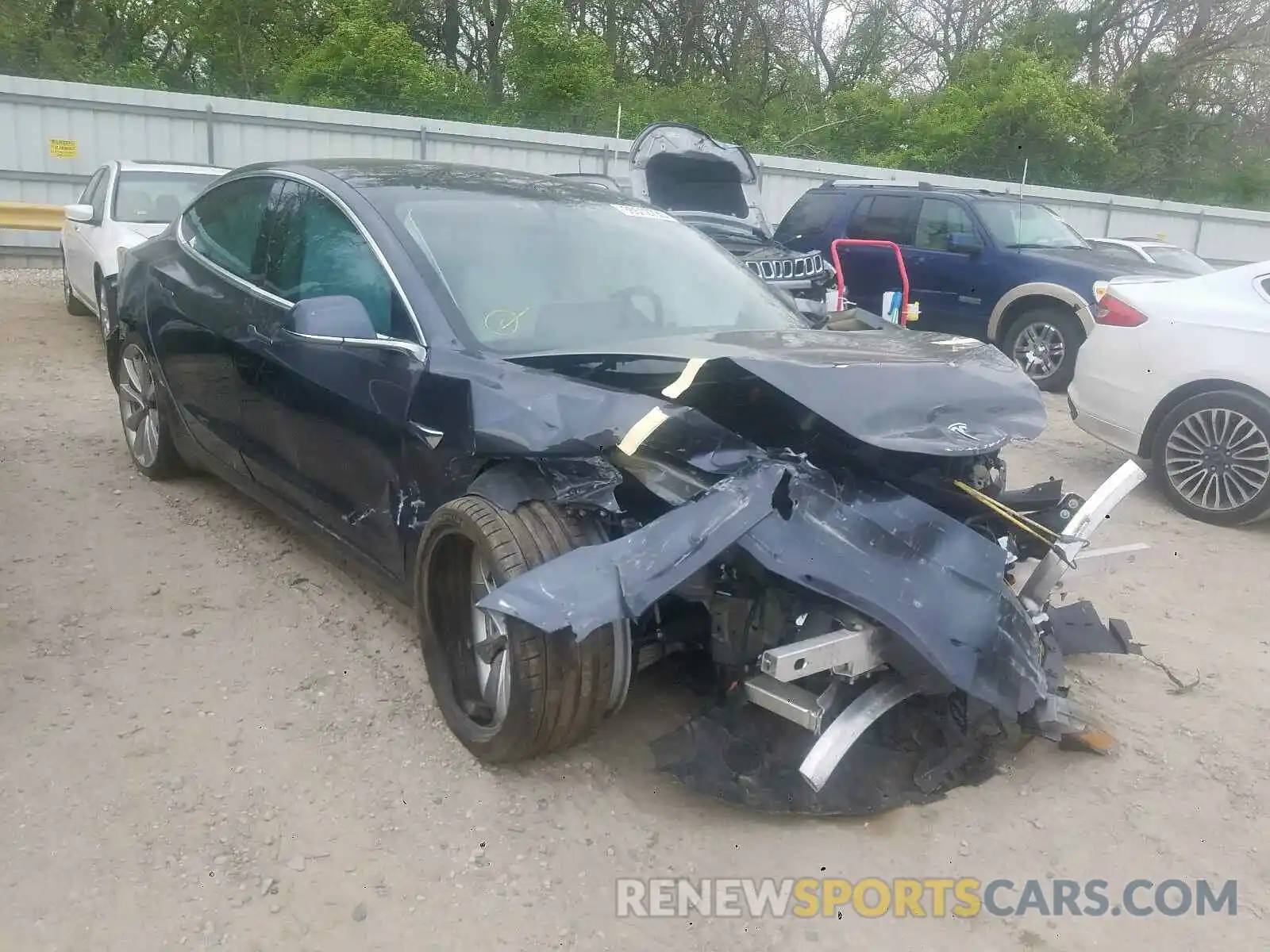 1 Photograph of a damaged car 5YJ3E1EB7KF393398 TESLA MODEL 3 2019