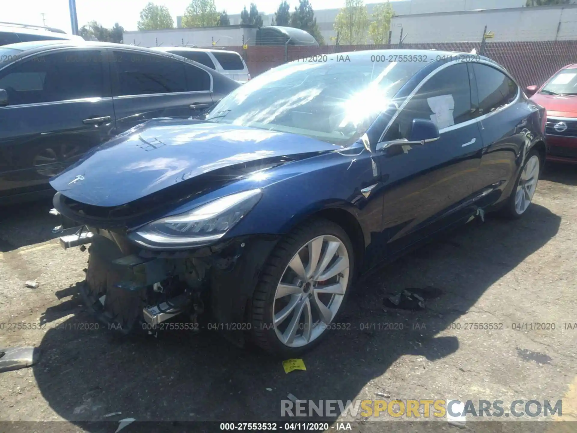 2 Photograph of a damaged car 5YJ3E1EB7KF393613 TESLA MODEL 3 2019