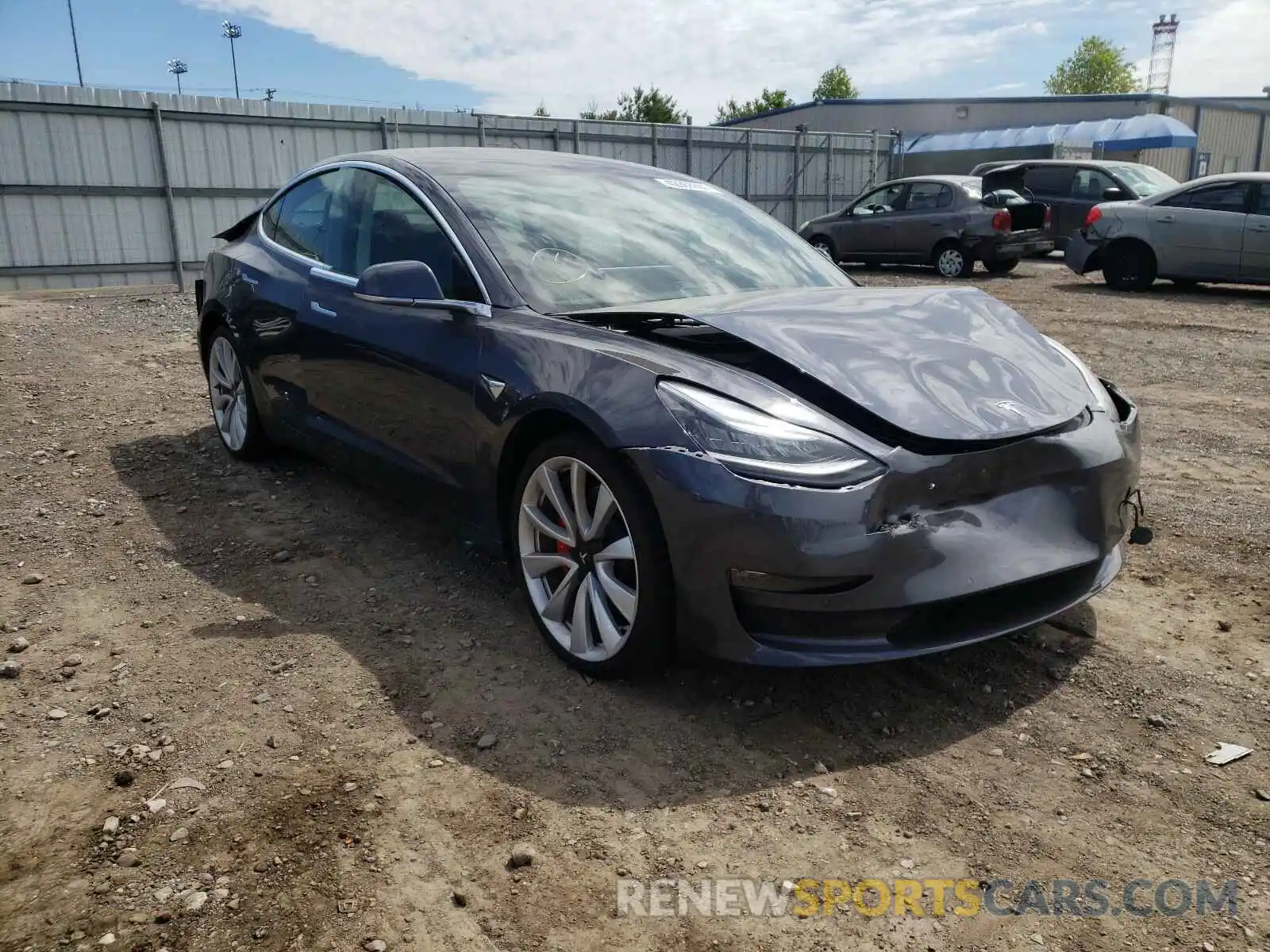 1 Photograph of a damaged car 5YJ3E1EB7KF413472 TESLA MODEL 3 2019