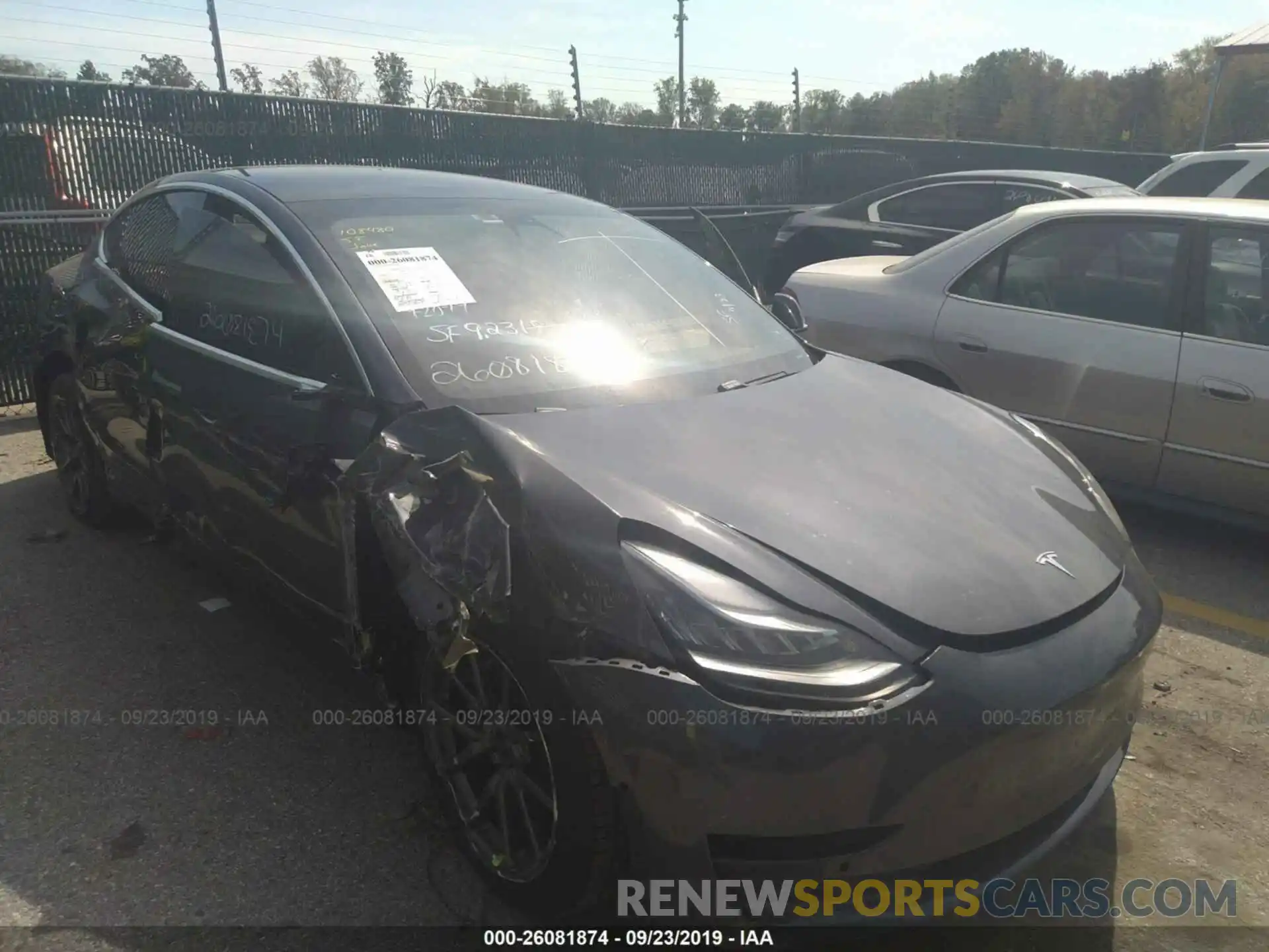 1 Photograph of a damaged car 5YJ3E1EB7KF432801 TESLA MODEL 3 2019