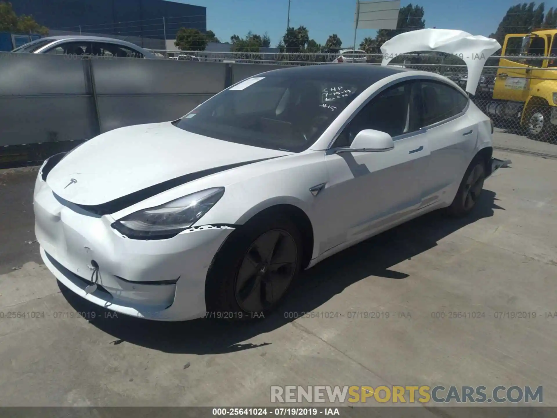 2 Photograph of a damaged car 5YJ3E1EB7KF433527 TESLA MODEL 3 2019