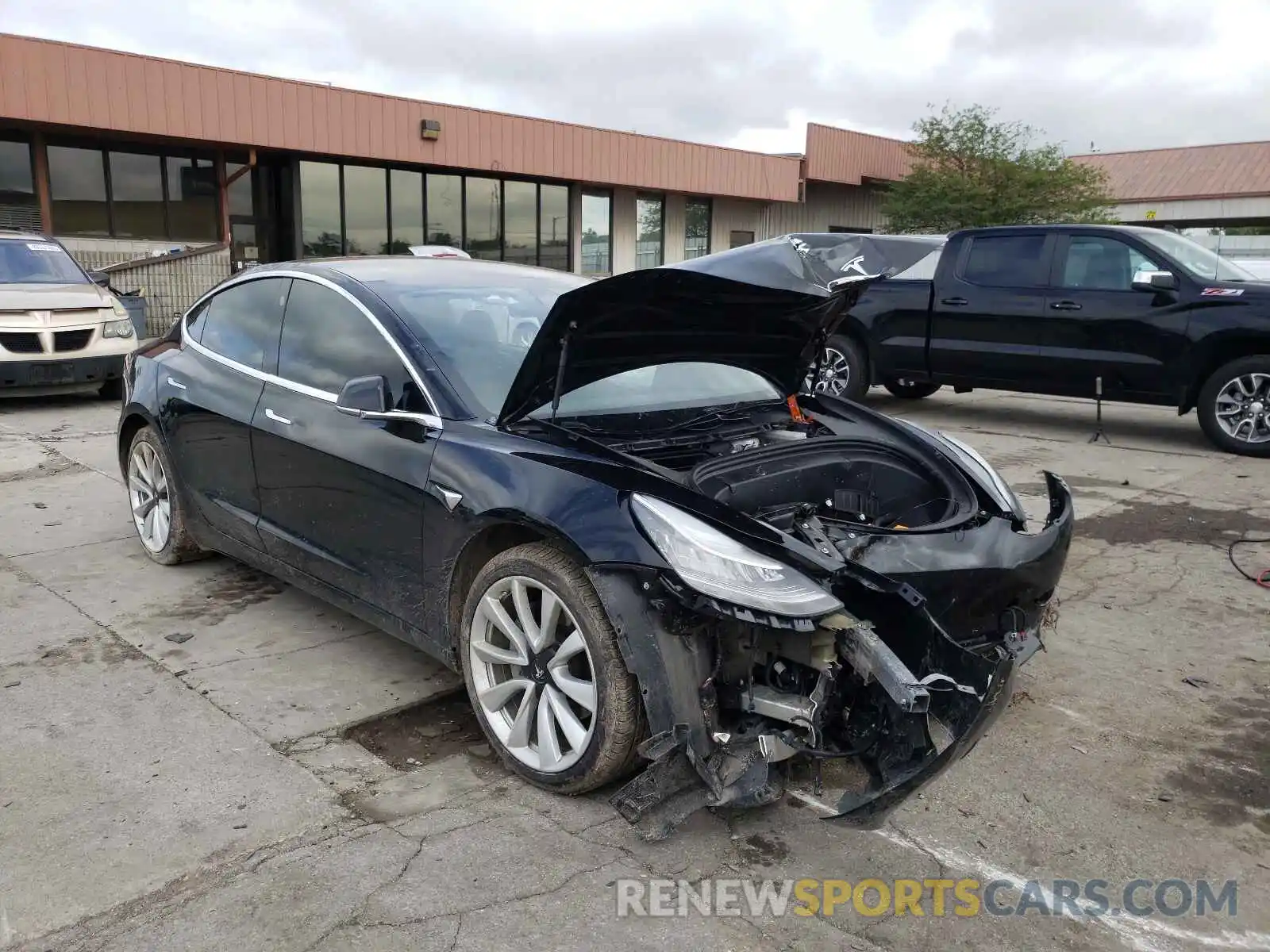 1 Photograph of a damaged car 5YJ3E1EB7KF433592 TESLA MODEL 3 2019