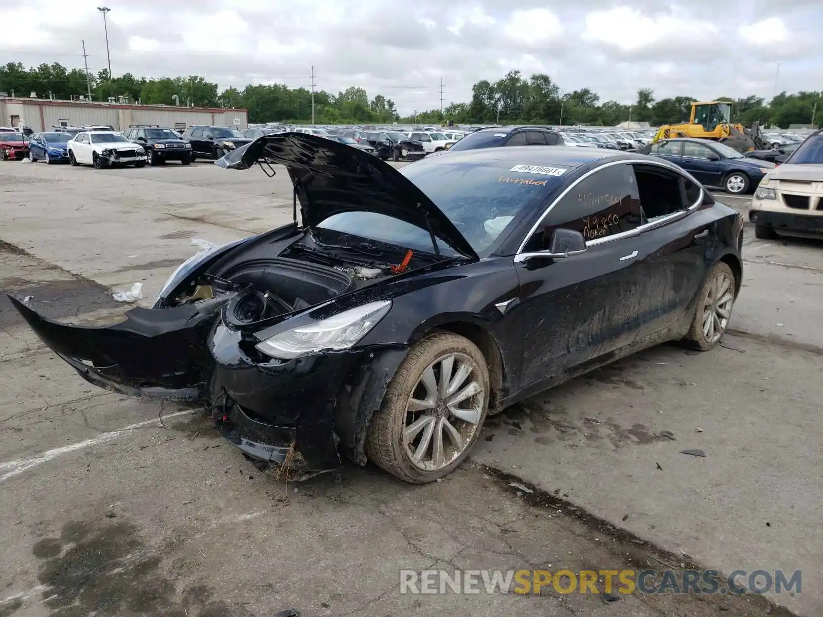 2 Photograph of a damaged car 5YJ3E1EB7KF433592 TESLA MODEL 3 2019