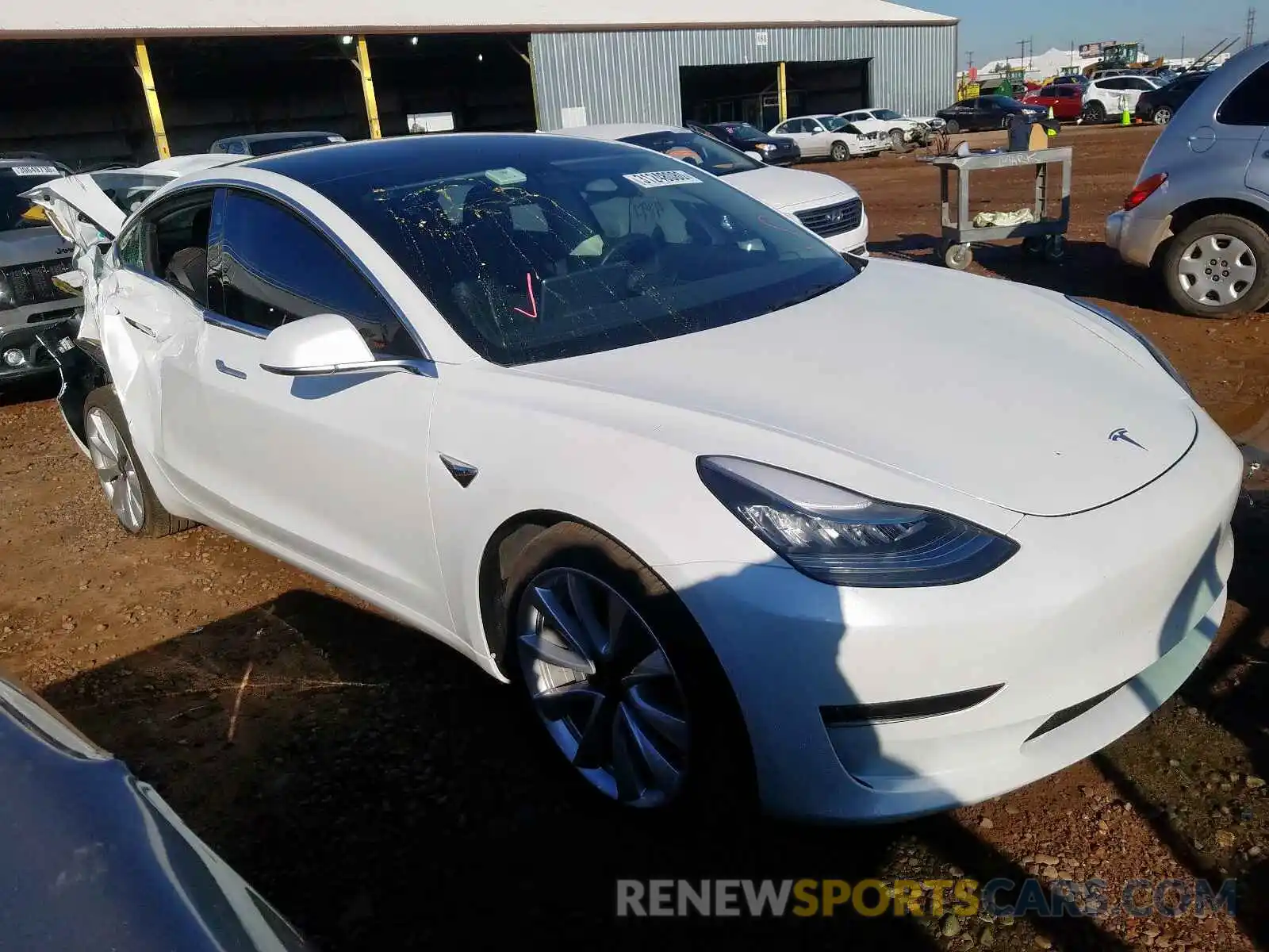 1 Photograph of a damaged car 5YJ3E1EB7KF434063 TESLA MODEL 3 2019