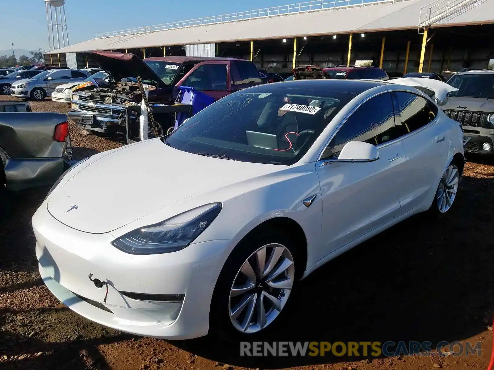 2 Photograph of a damaged car 5YJ3E1EB7KF434063 TESLA MODEL 3 2019