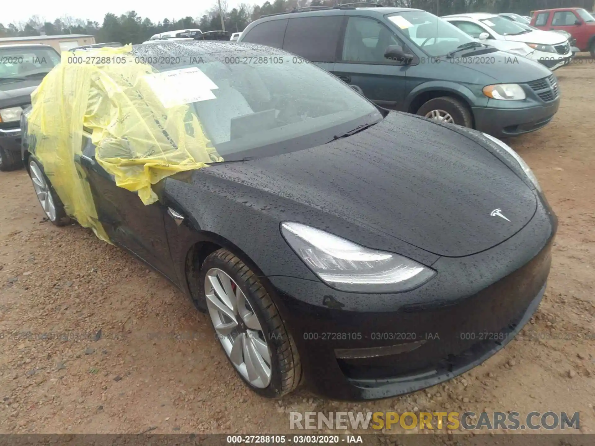 1 Photograph of a damaged car 5YJ3E1EB7KF434239 TESLA MODEL 3 2019