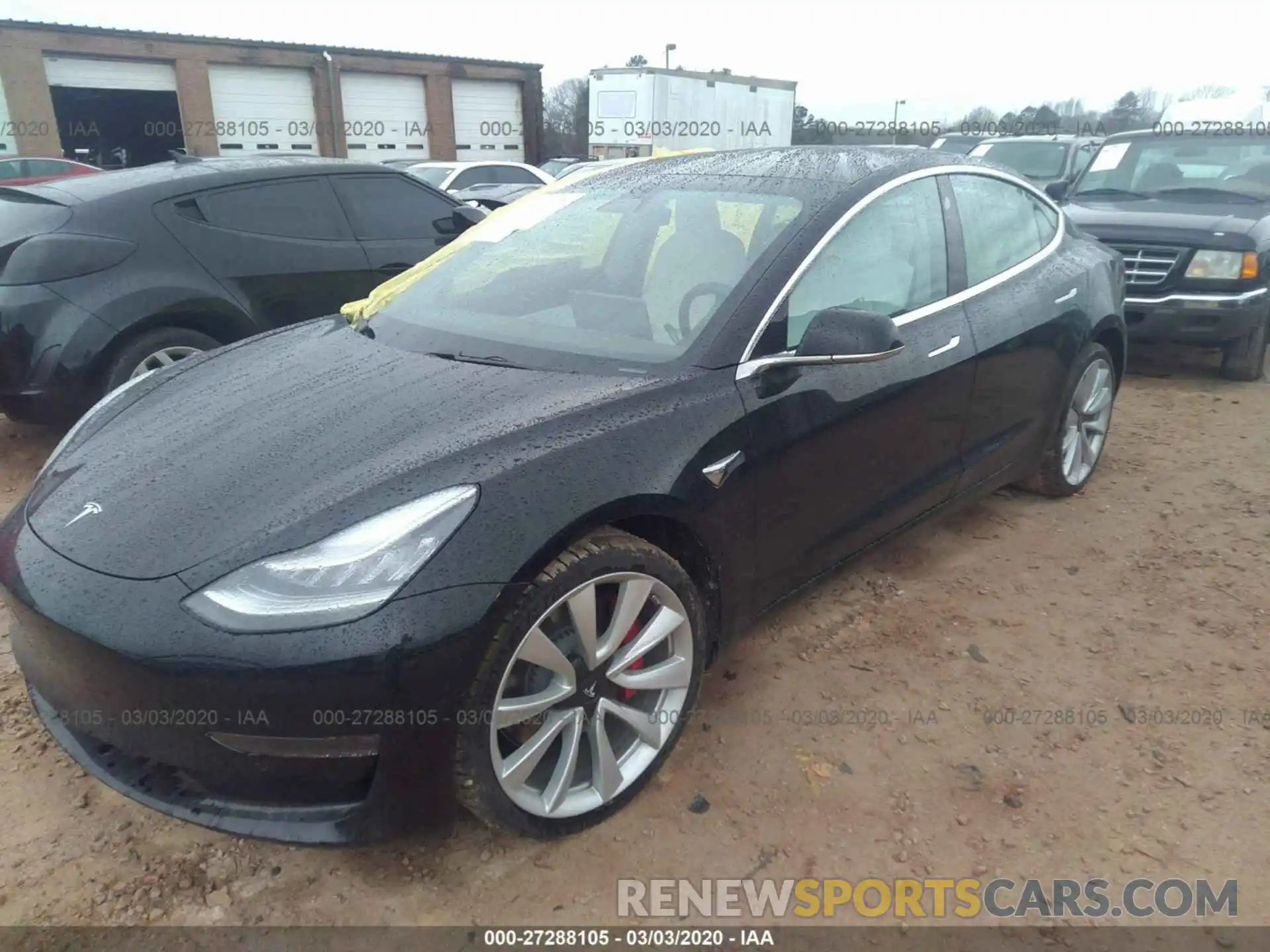 2 Photograph of a damaged car 5YJ3E1EB7KF434239 TESLA MODEL 3 2019