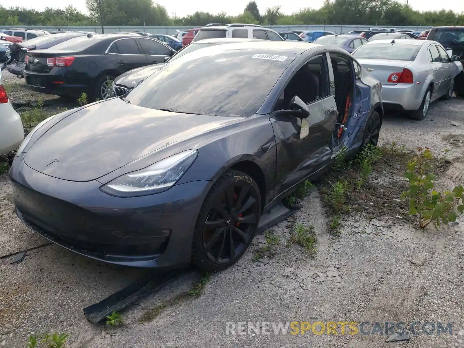 2 Photograph of a damaged car 5YJ3E1EB7KF438811 TESLA MODEL 3 2019