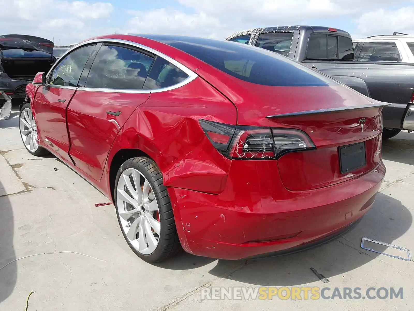 3 Photograph of a damaged car 5YJ3E1EB7KF447086 TESLA MODEL 3 2019