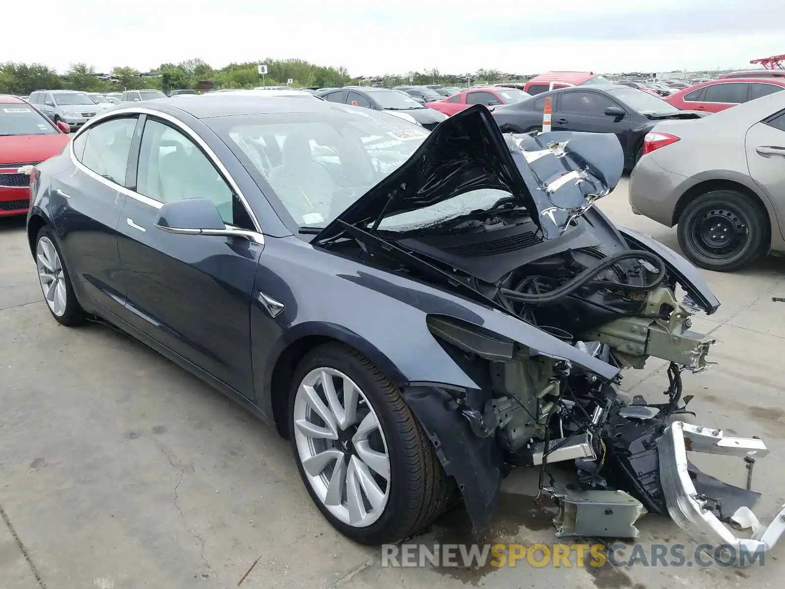 1 Photograph of a damaged car 5YJ3E1EB7KF450778 TESLA MODEL 3 2019