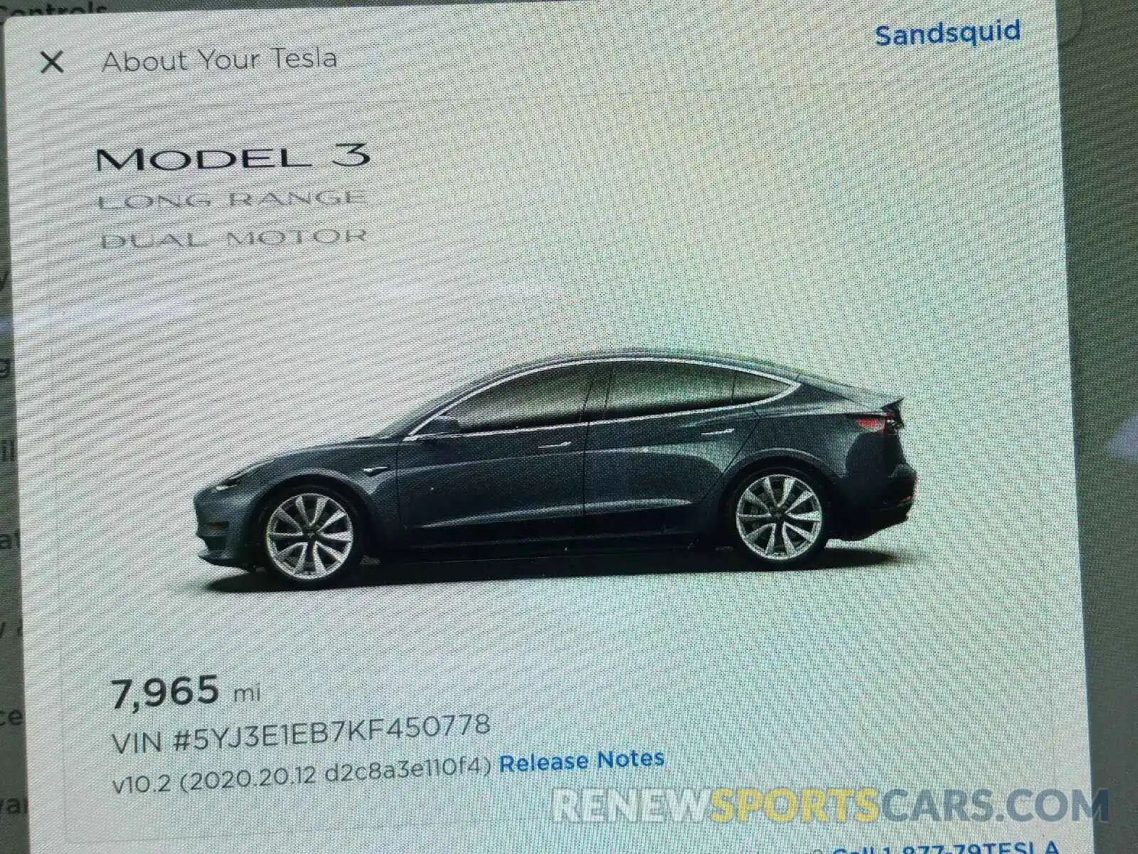 8 Photograph of a damaged car 5YJ3E1EB7KF450778 TESLA MODEL 3 2019