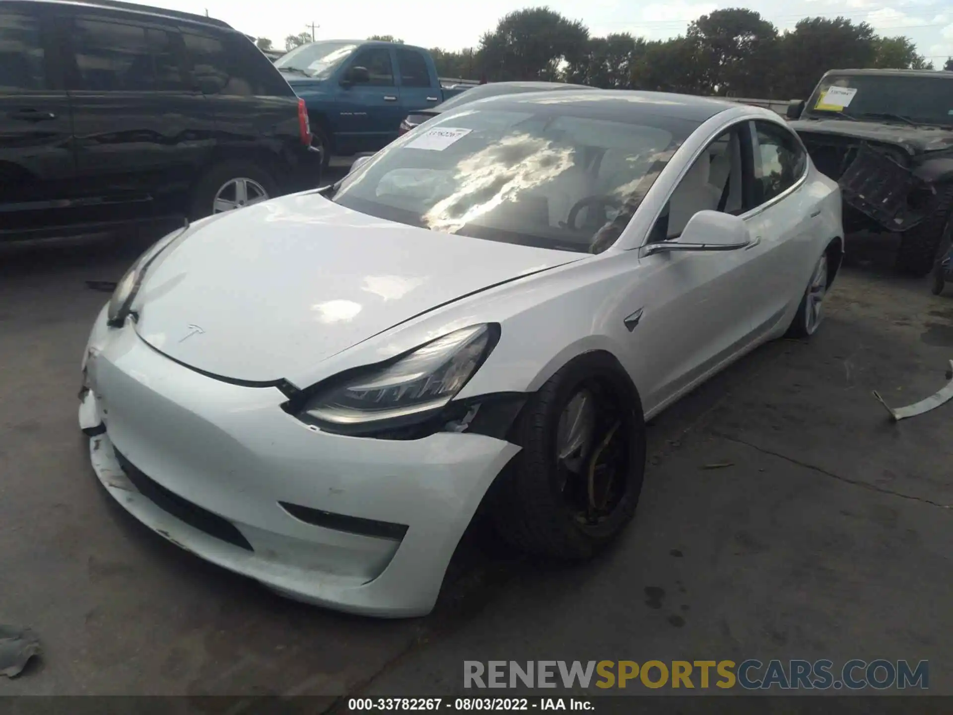 2 Photograph of a damaged car 5YJ3E1EB7KF450893 TESLA MODEL 3 2019