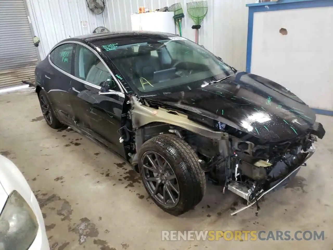 1 Photograph of a damaged car 5YJ3E1EB7KF451607 TESLA MODEL 3 2019