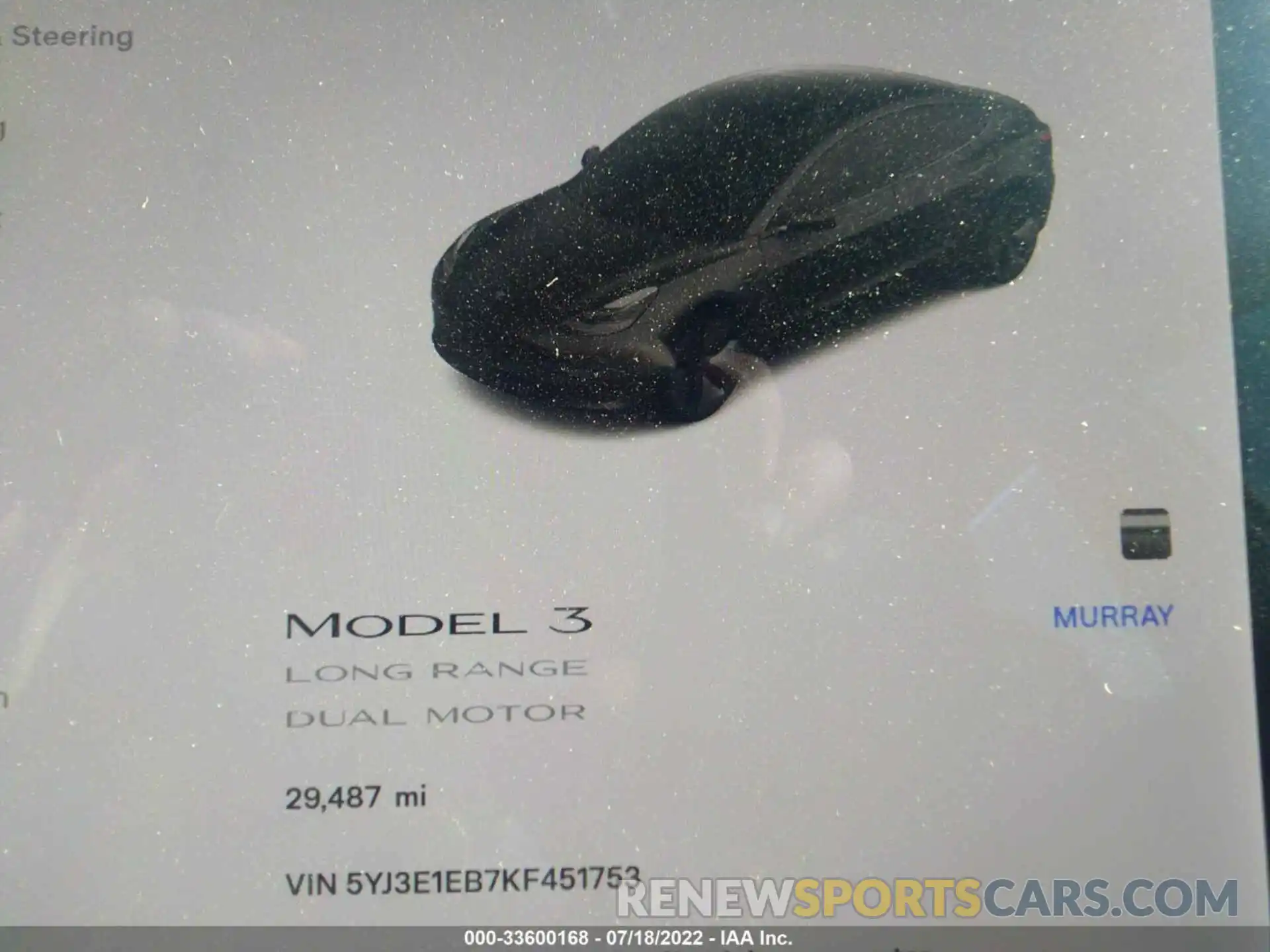 7 Photograph of a damaged car 5YJ3E1EB7KF451753 TESLA MODEL 3 2019