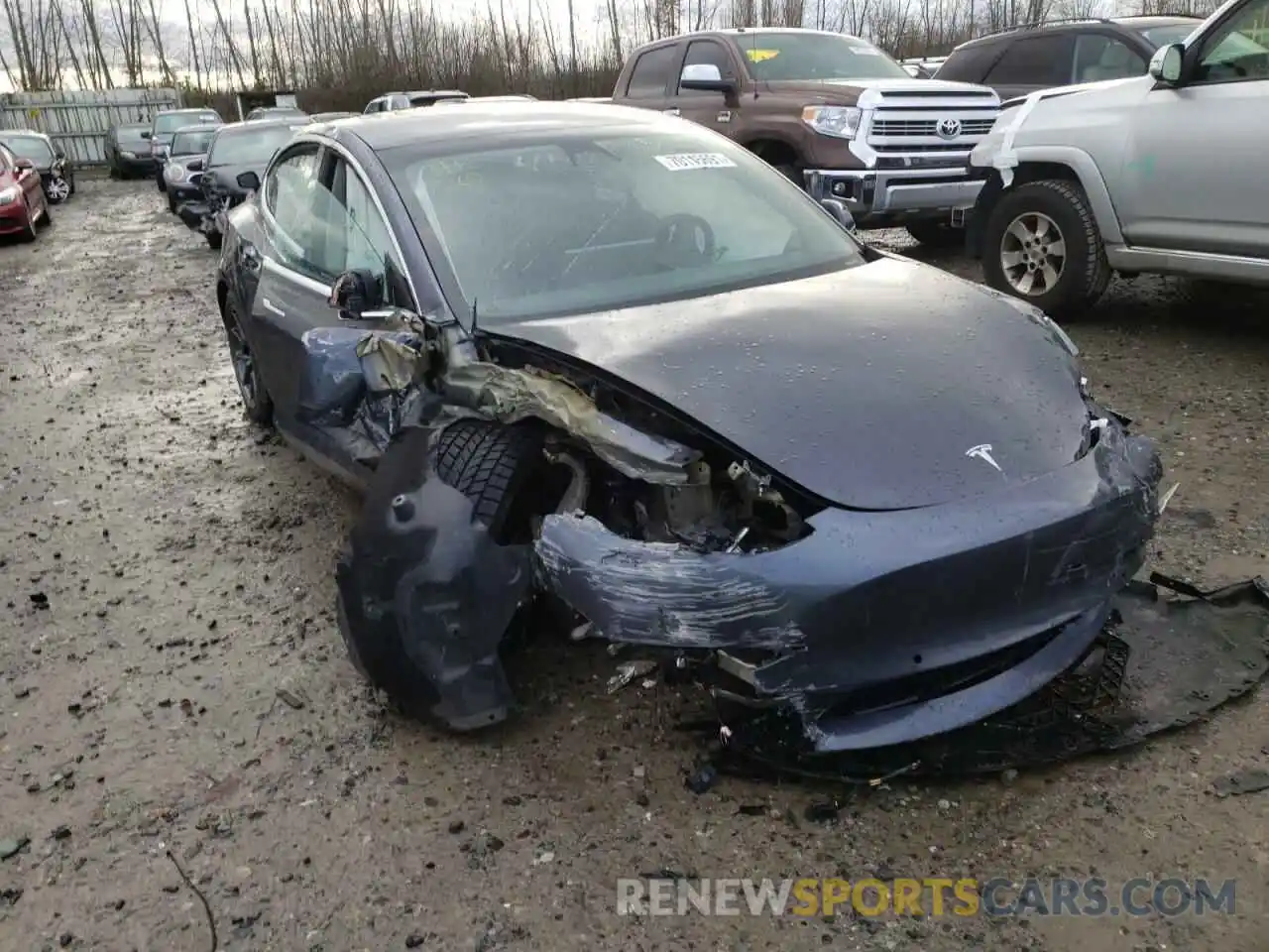 1 Photograph of a damaged car 5YJ3E1EB7KF451980 TESLA MODEL 3 2019