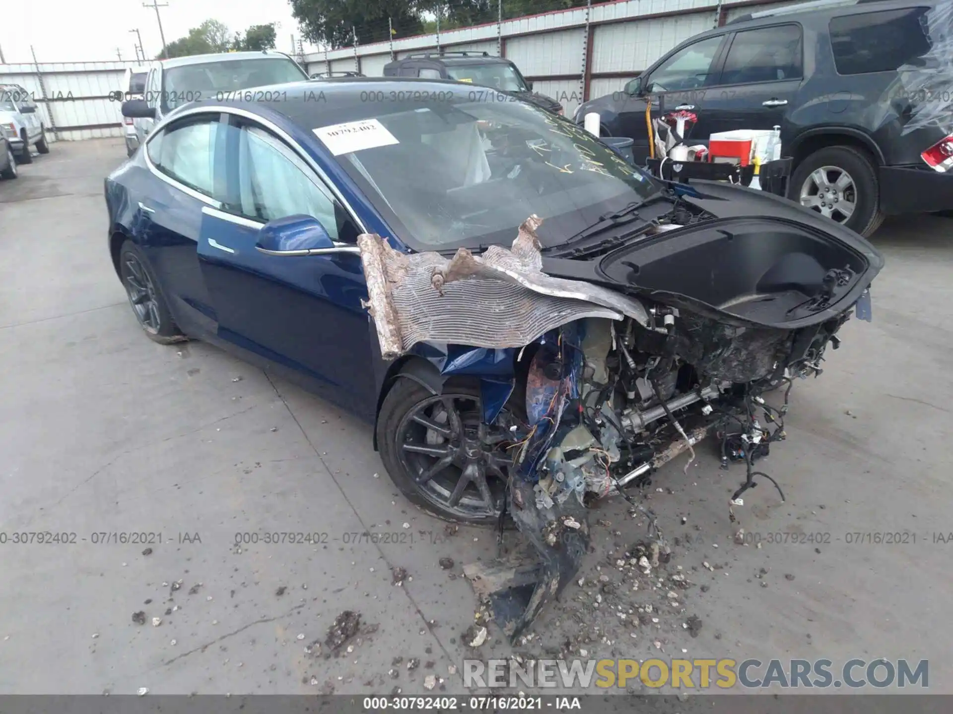 1 Photograph of a damaged car 5YJ3E1EB7KF452708 TESLA MODEL 3 2019