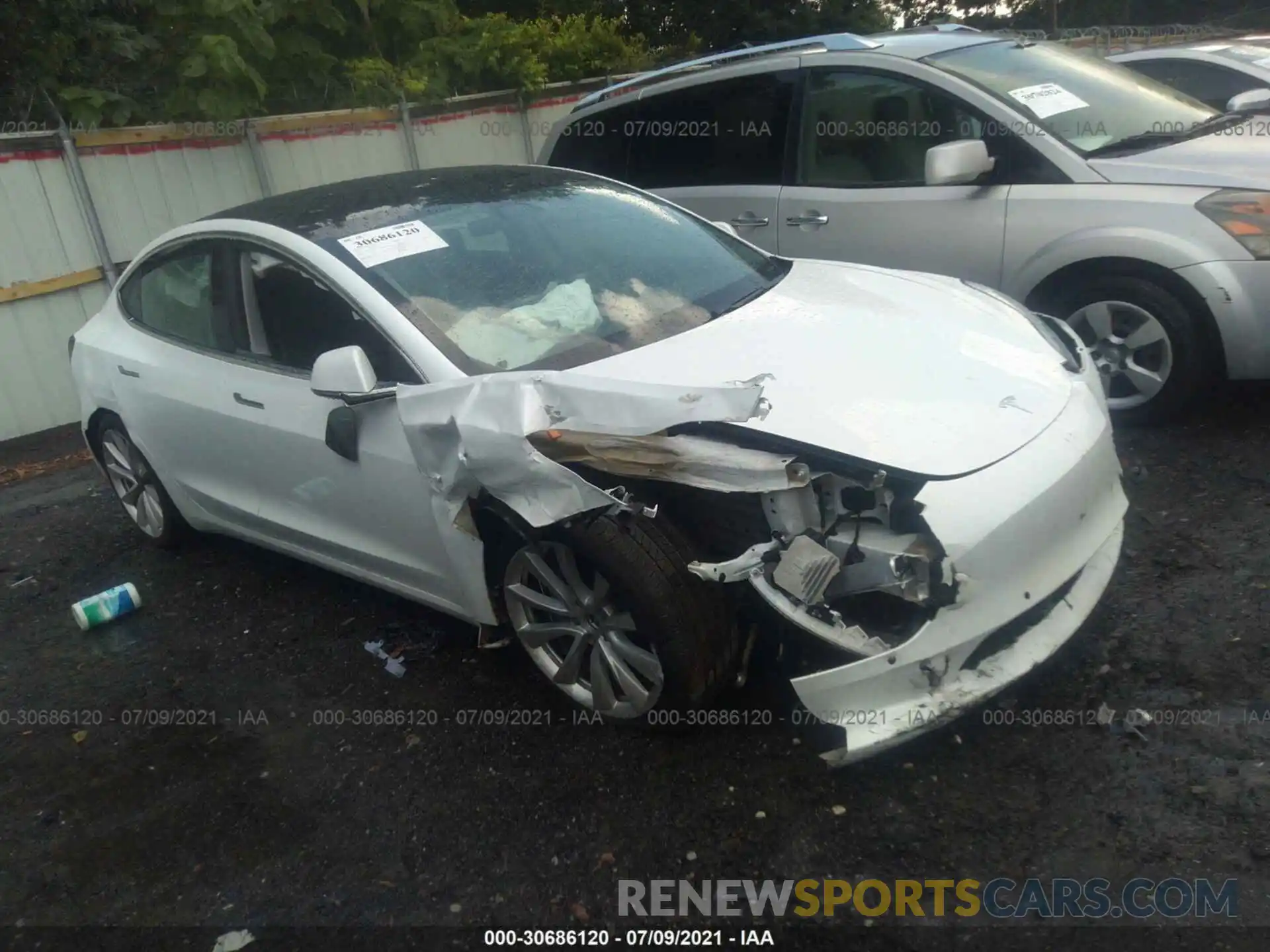 1 Photograph of a damaged car 5YJ3E1EB7KF454216 TESLA MODEL 3 2019