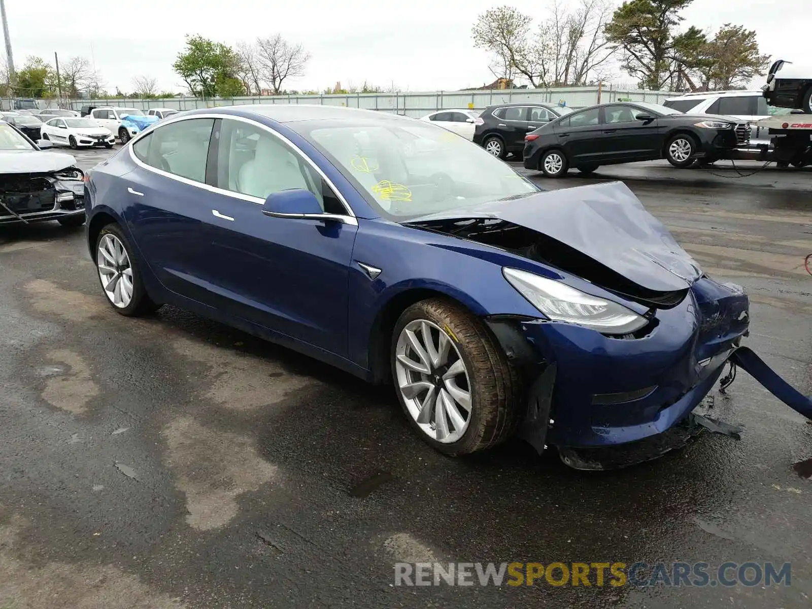 1 Photograph of a damaged car 5YJ3E1EB7KF465250 TESLA MODEL 3 2019