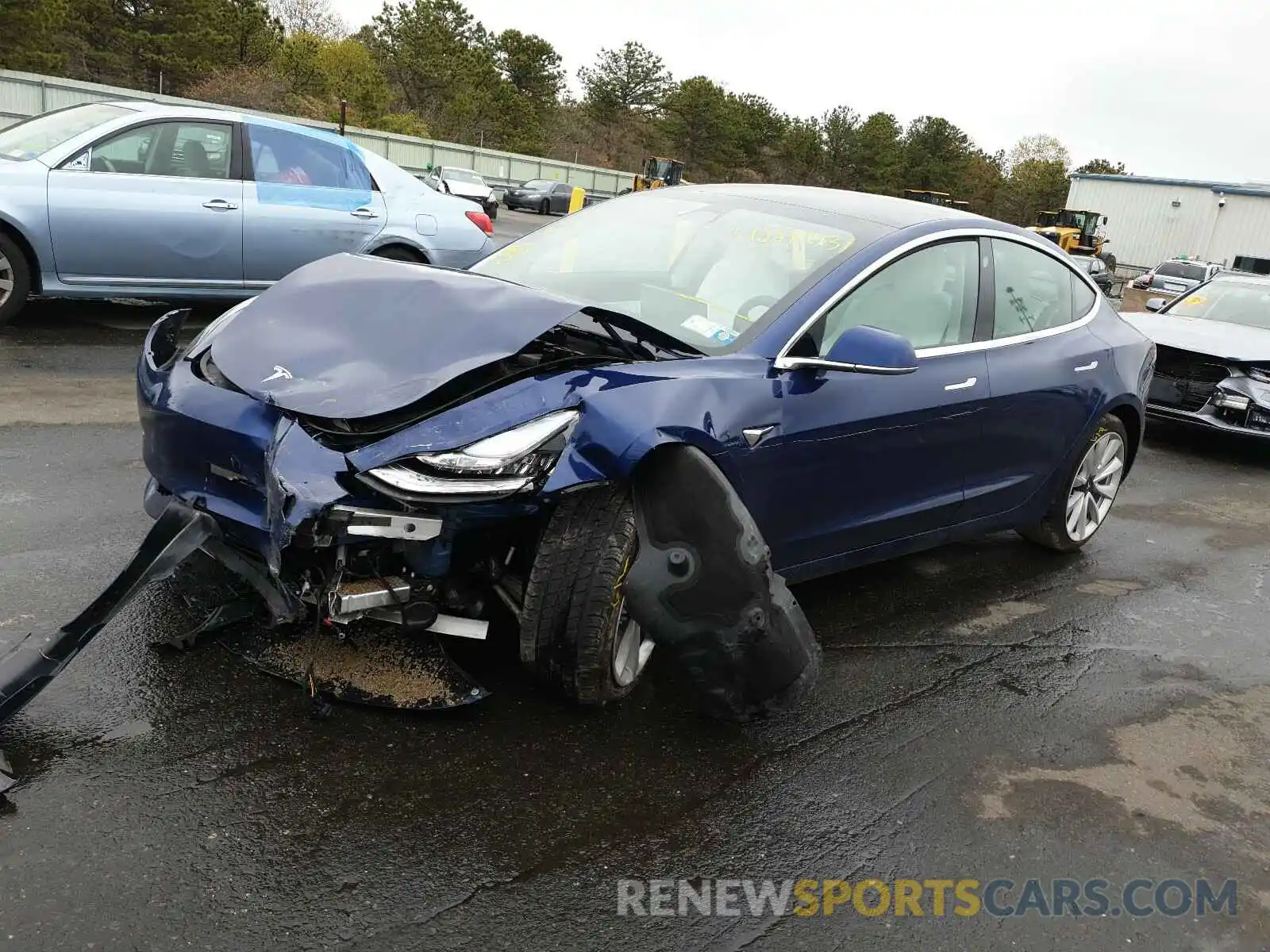 2 Photograph of a damaged car 5YJ3E1EB7KF465250 TESLA MODEL 3 2019