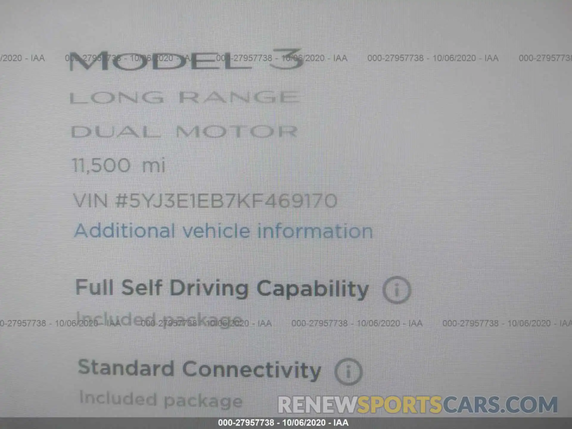 7 Photograph of a damaged car 5YJ3E1EB7KF469170 TESLA MODEL 3 2019