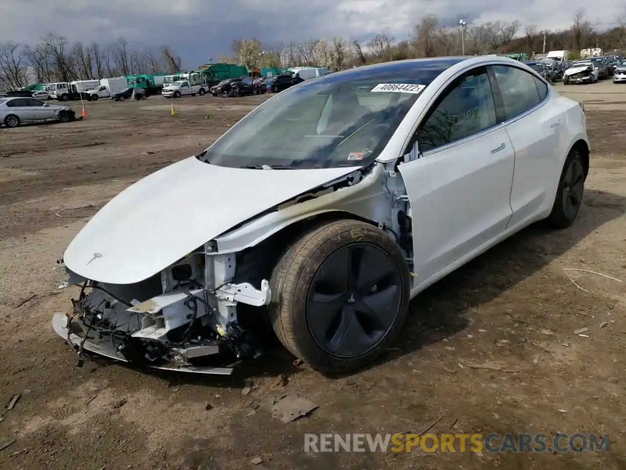 2 Photograph of a damaged car 5YJ3E1EB7KF469184 TESLA MODEL 3 2019