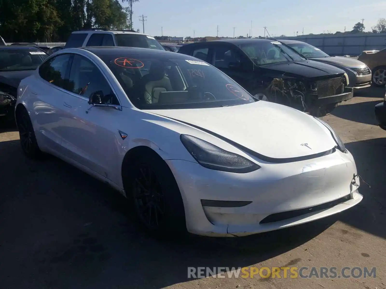 1 Photograph of a damaged car 5YJ3E1EB7KF469881 TESLA MODEL 3 2019