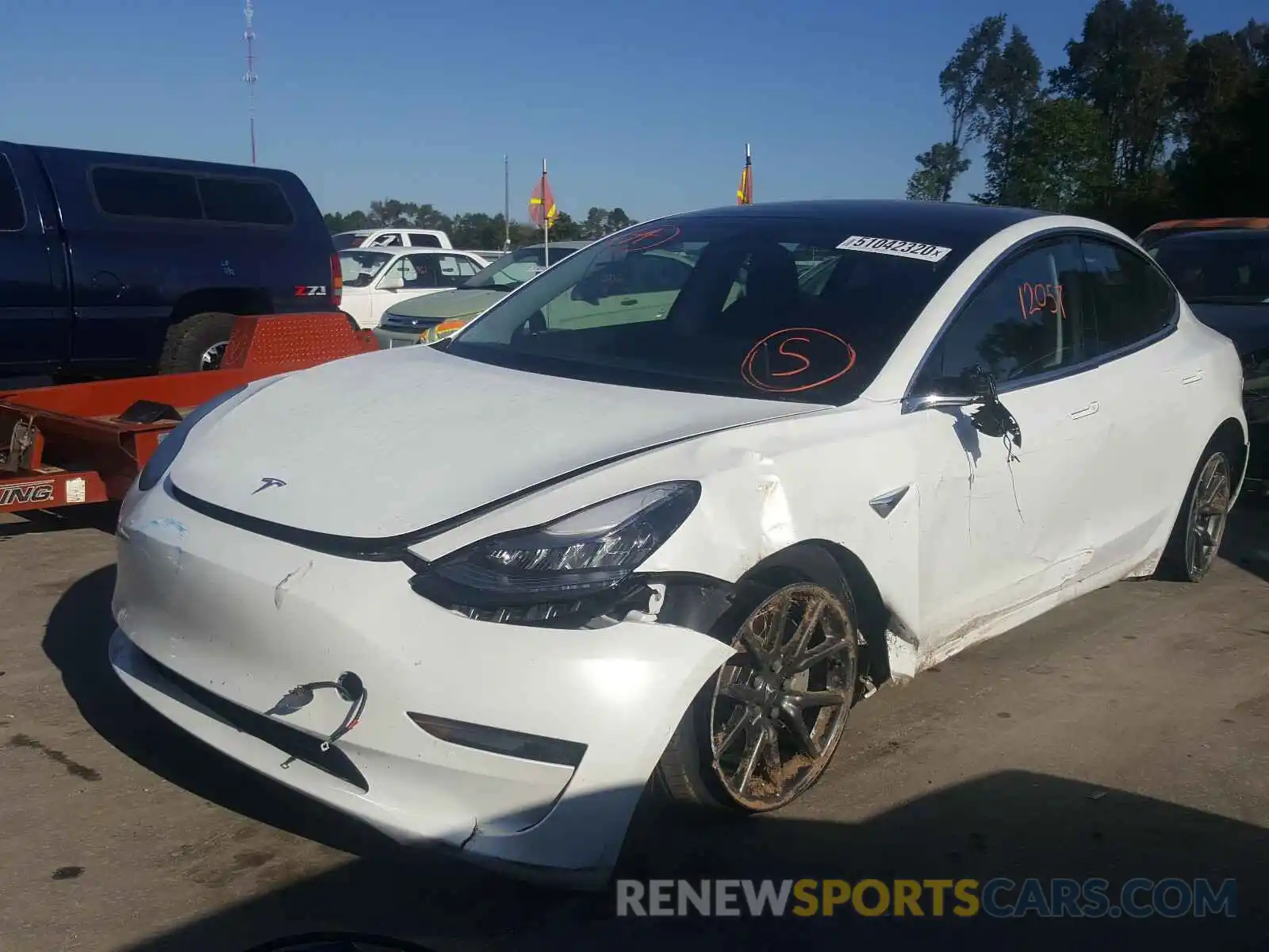 2 Photograph of a damaged car 5YJ3E1EB7KF469881 TESLA MODEL 3 2019