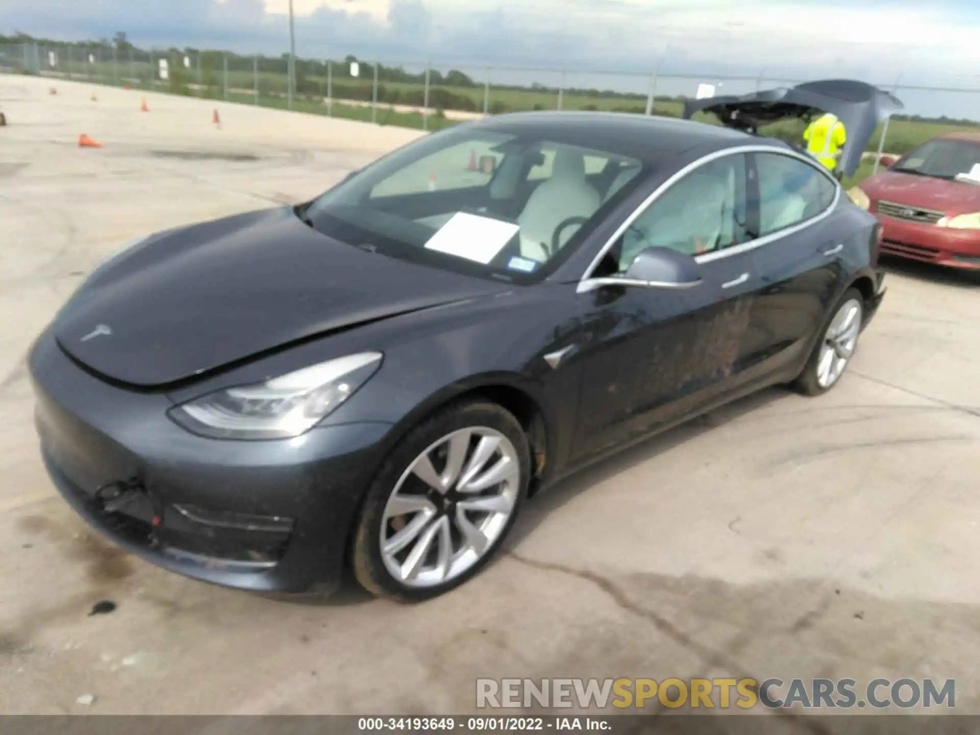 2 Photograph of a damaged car 5YJ3E1EB7KF476894 TESLA MODEL 3 2019