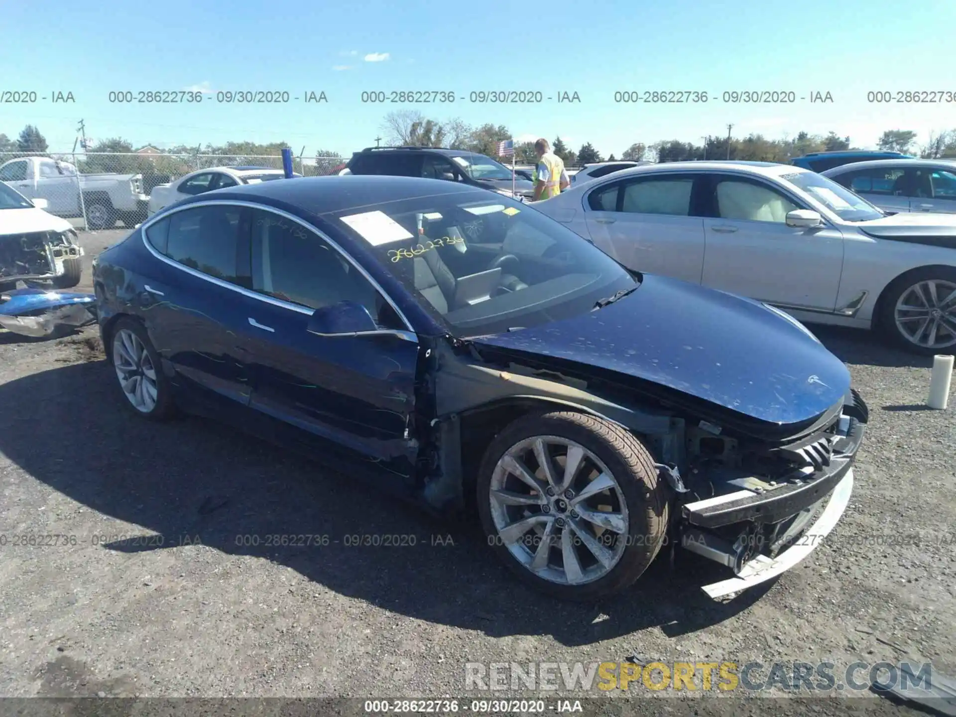 1 Photograph of a damaged car 5YJ3E1EB7KF477480 TESLA MODEL 3 2019