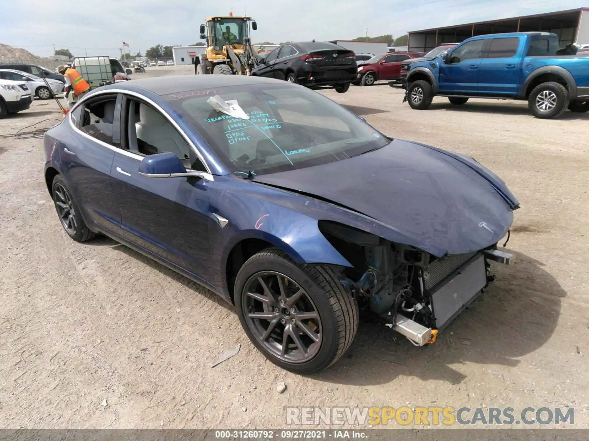 1 Photograph of a damaged car 5YJ3E1EB7KF477527 TESLA MODEL 3 2019