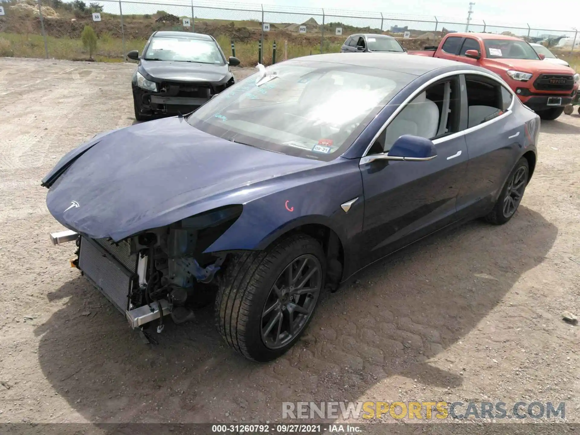 2 Photograph of a damaged car 5YJ3E1EB7KF477527 TESLA MODEL 3 2019