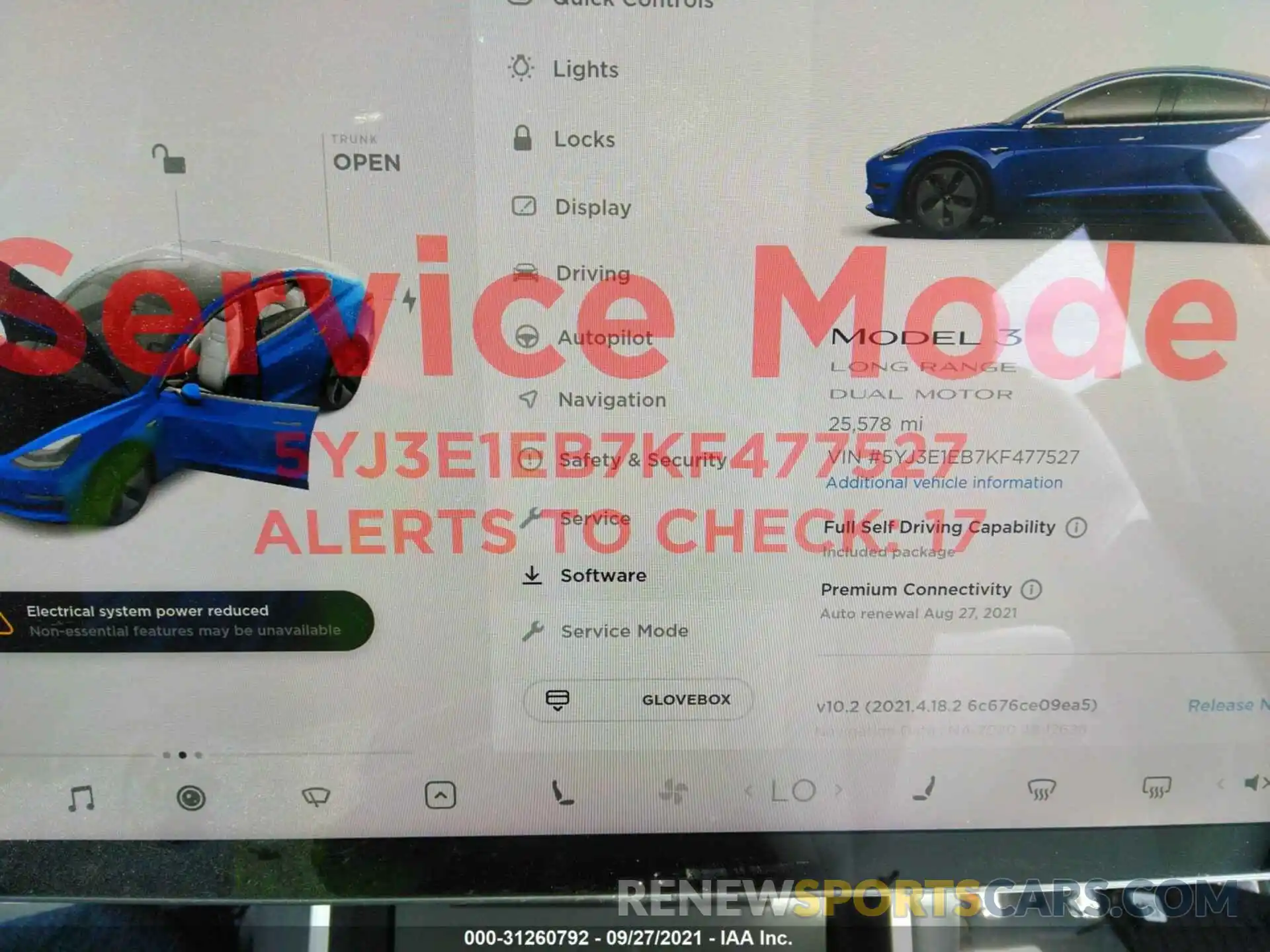 9 Photograph of a damaged car 5YJ3E1EB7KF477527 TESLA MODEL 3 2019