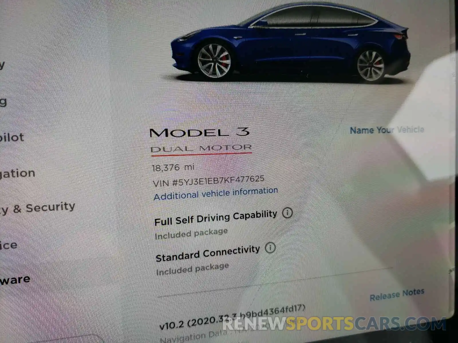 8 Photograph of a damaged car 5YJ3E1EB7KF477625 TESLA MODEL 3 2019