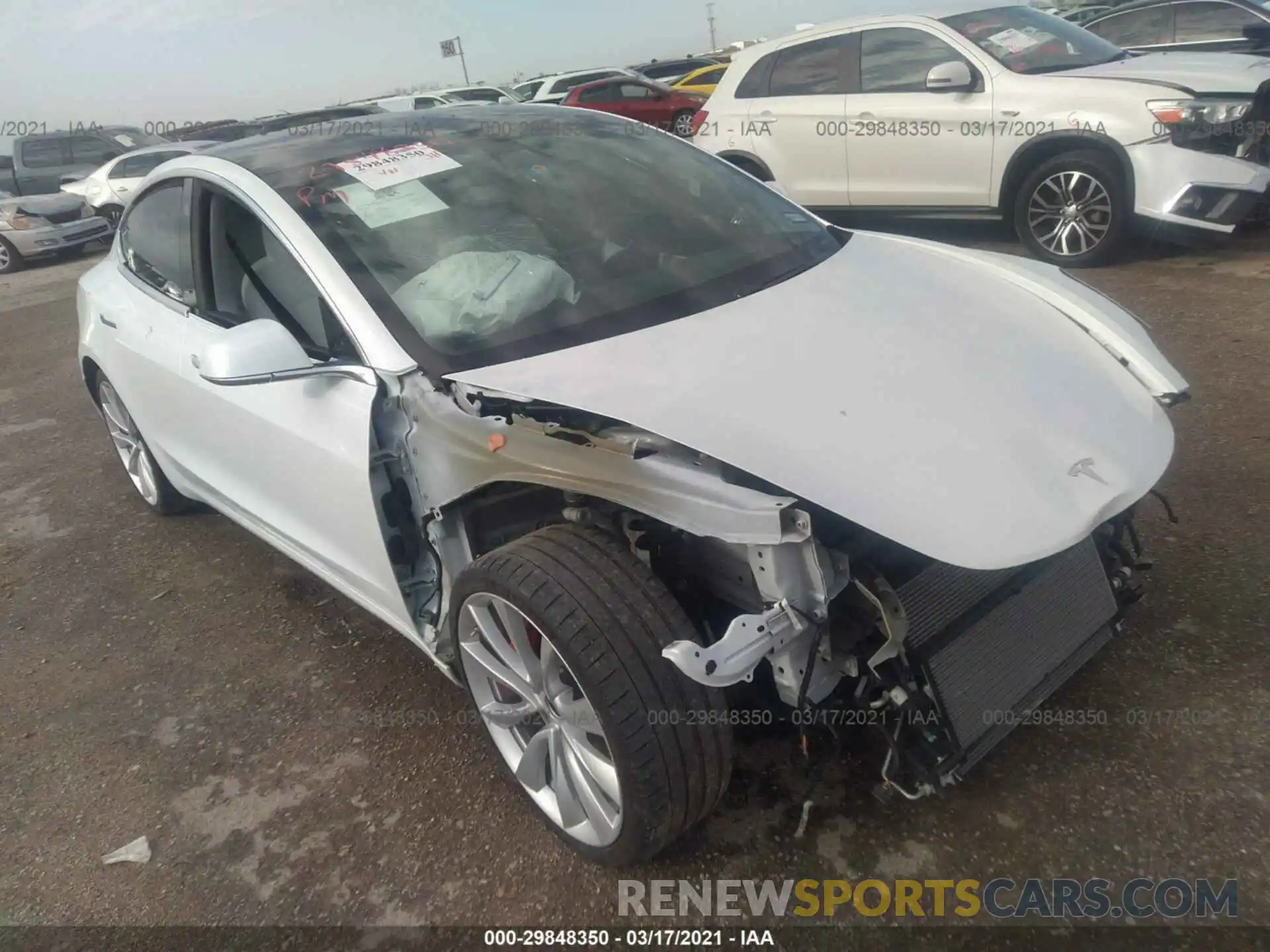 1 Photograph of a damaged car 5YJ3E1EB7KF487510 TESLA MODEL 3 2019