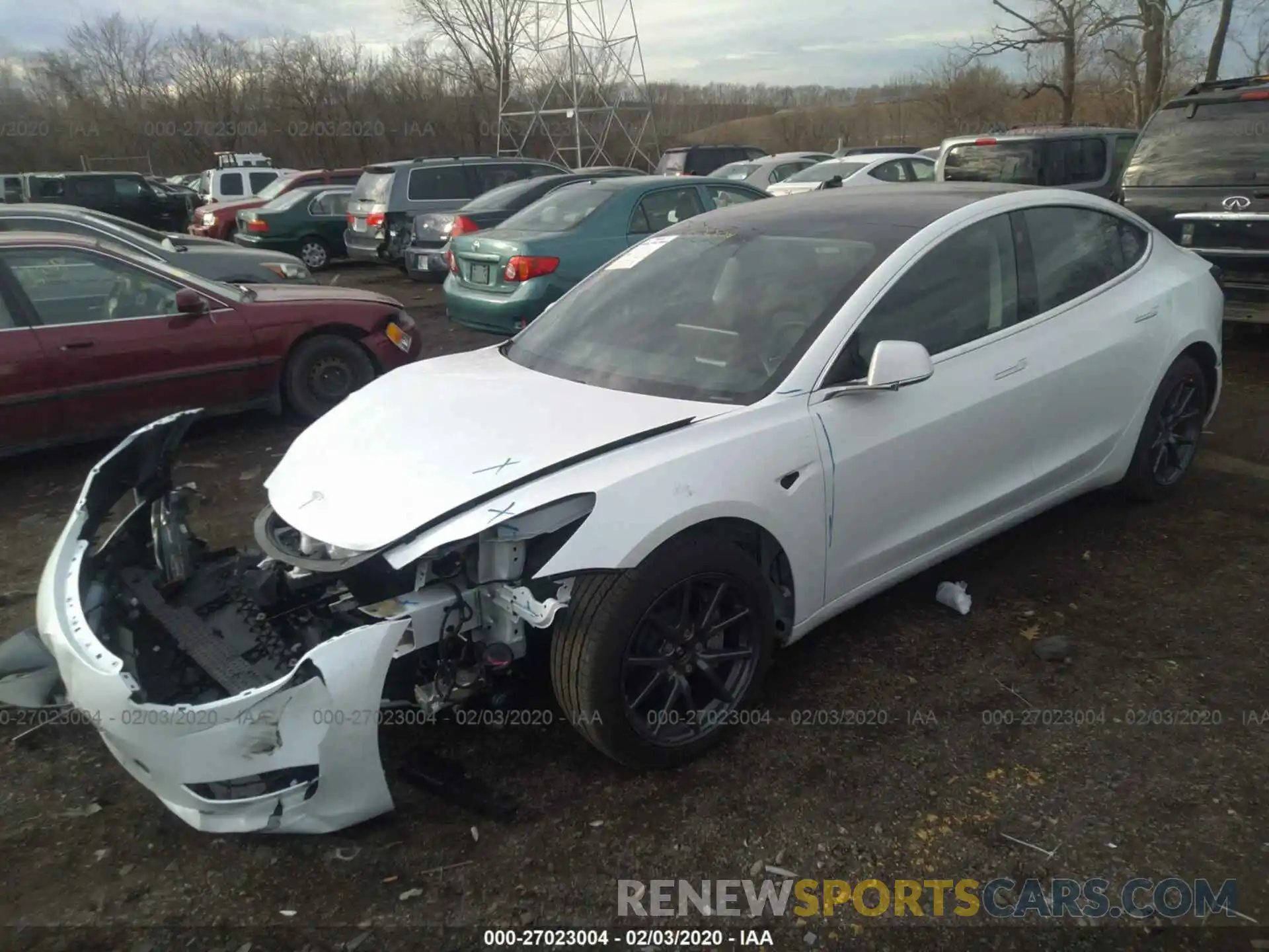 2 Photograph of a damaged car 5YJ3E1EB7KF493212 TESLA MODEL 3 2019