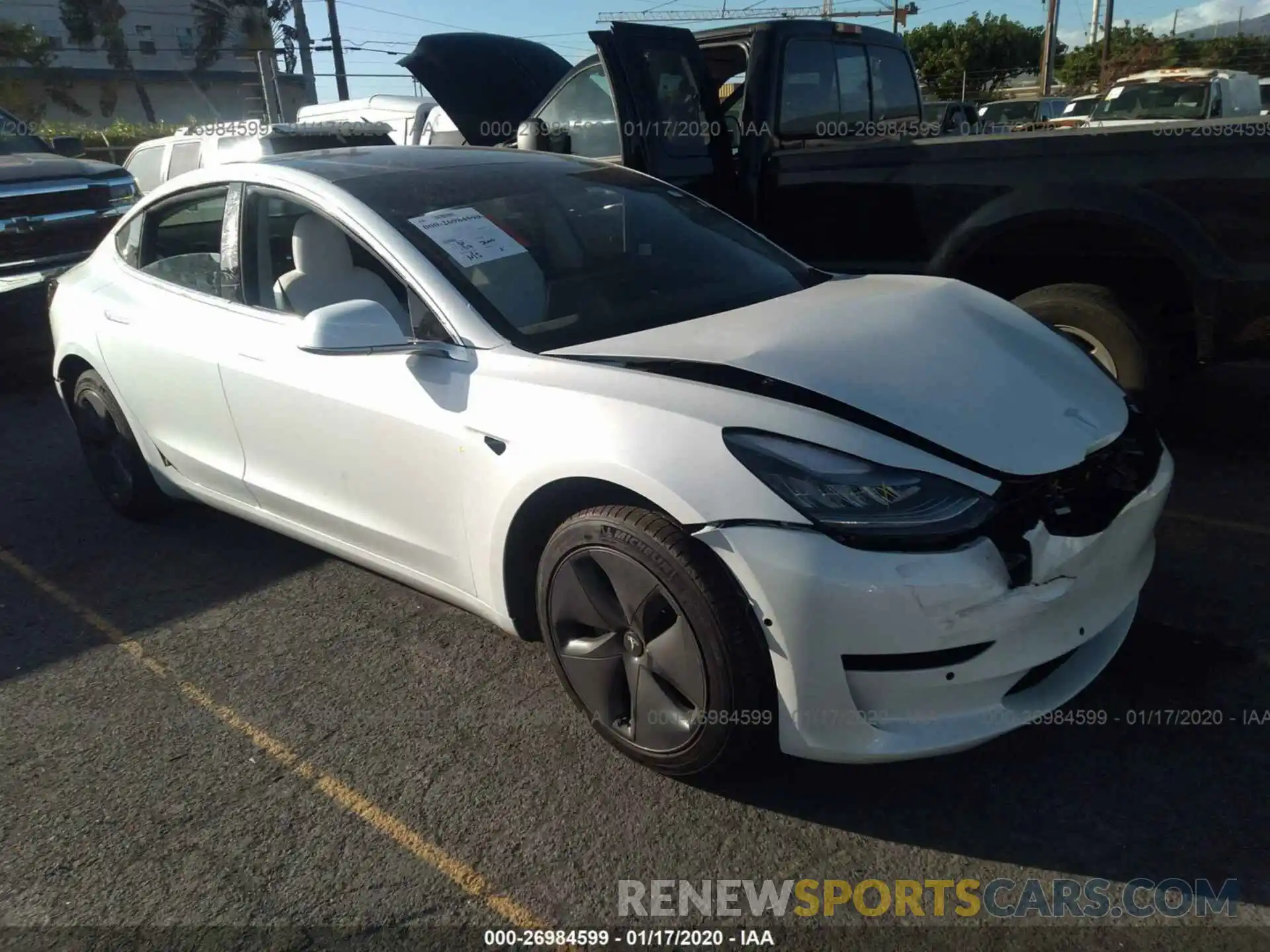 1 Photograph of a damaged car 5YJ3E1EB7KF494635 TESLA MODEL 3 2019