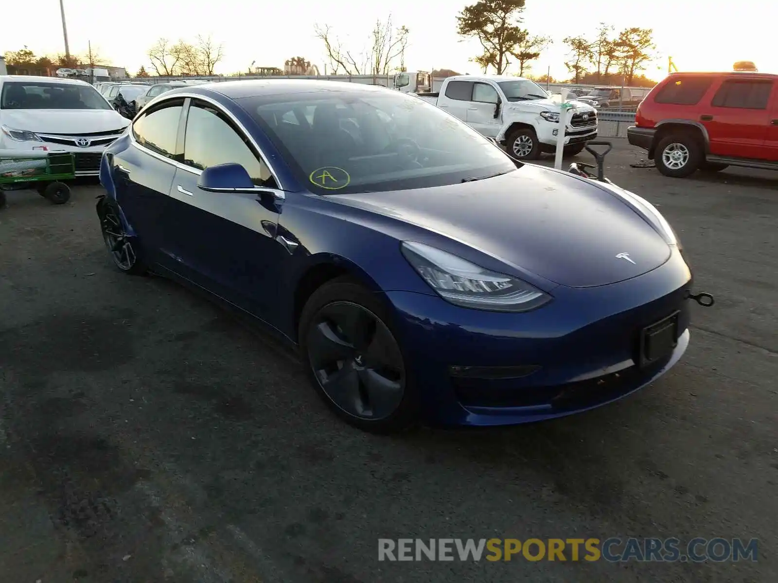 1 Photograph of a damaged car 5YJ3E1EB7KF497180 TESLA MODEL 3 2019