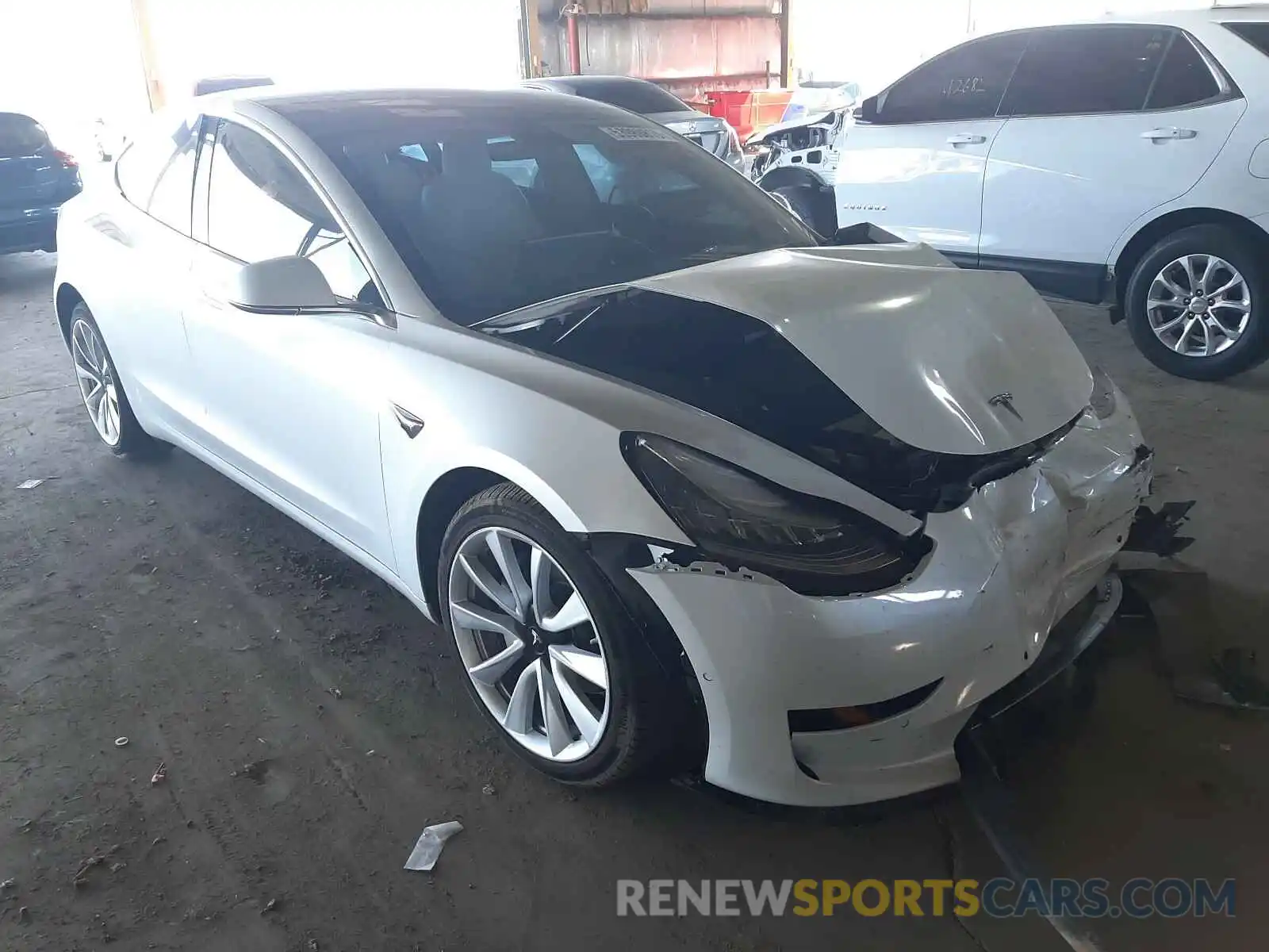 1 Photograph of a damaged car 5YJ3E1EB7KF513443 TESLA MODEL 3 2019