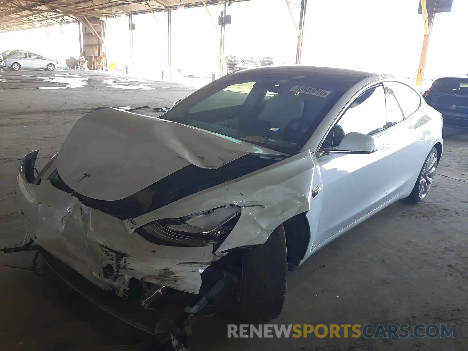 2 Photograph of a damaged car 5YJ3E1EB7KF513443 TESLA MODEL 3 2019