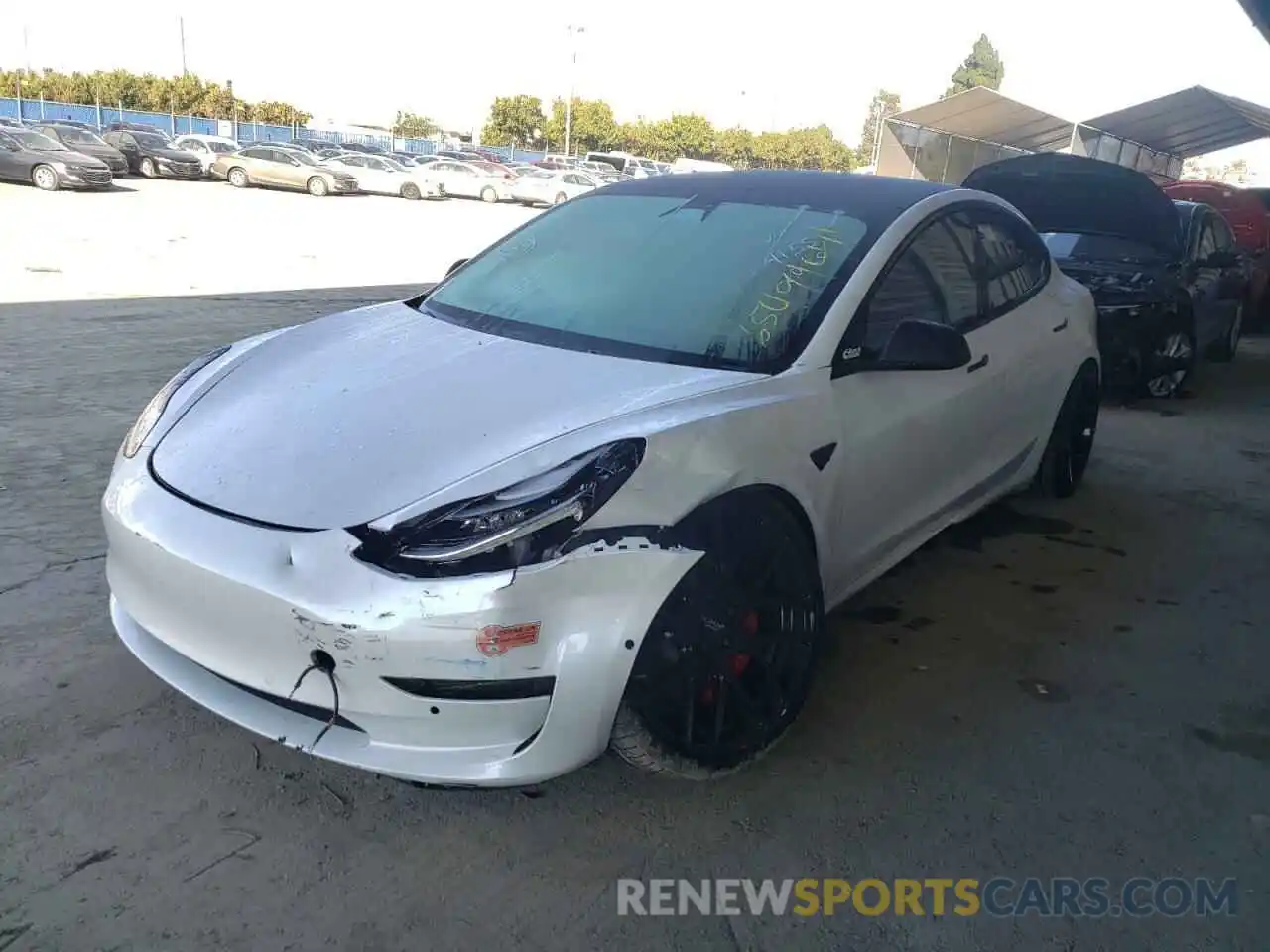 2 Photograph of a damaged car 5YJ3E1EB7KF514155 TESLA MODEL 3 2019