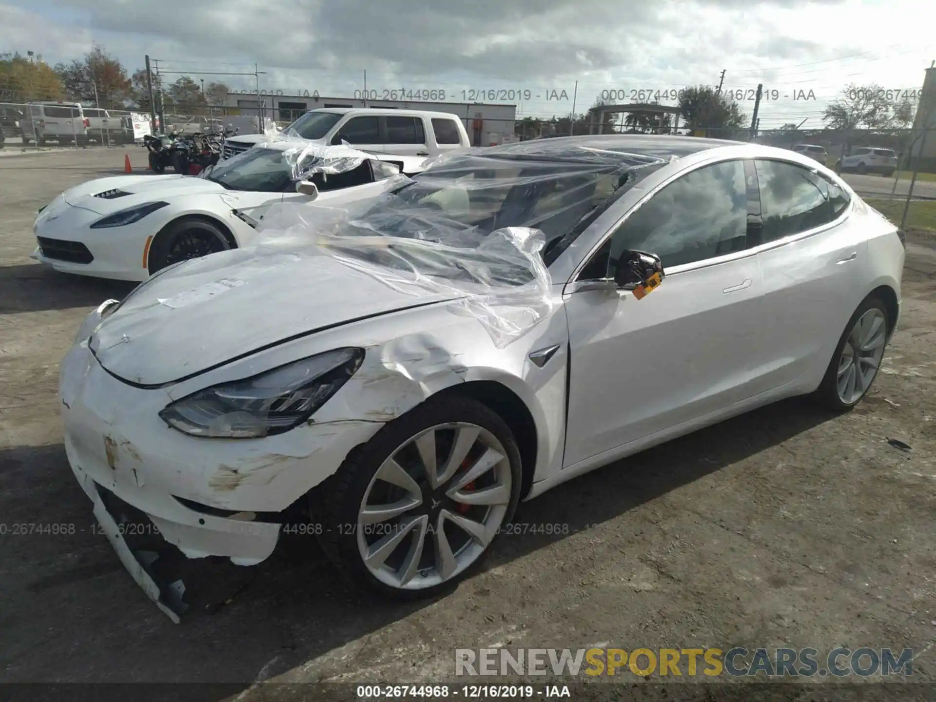 2 Photograph of a damaged car 5YJ3E1EB7KF514690 TESLA MODEL 3 2019