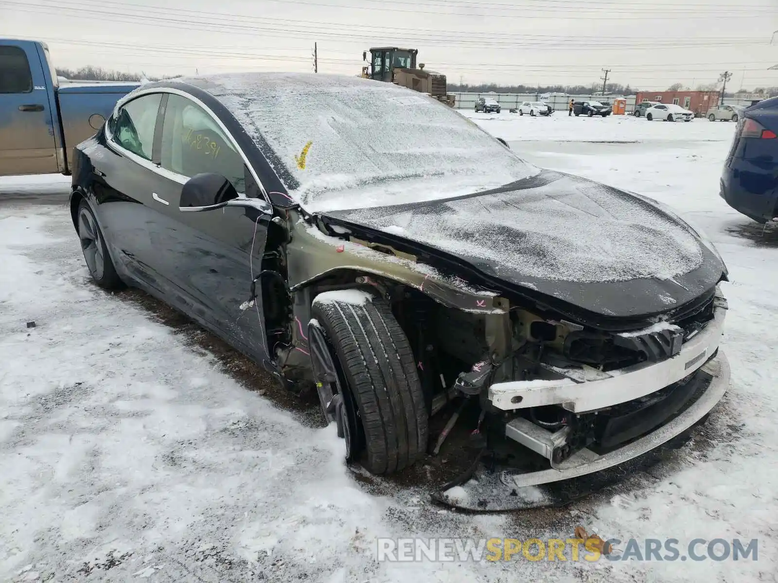 1 Photograph of a damaged car 5YJ3E1EB8KF193548 TESLA MODEL 3 2019