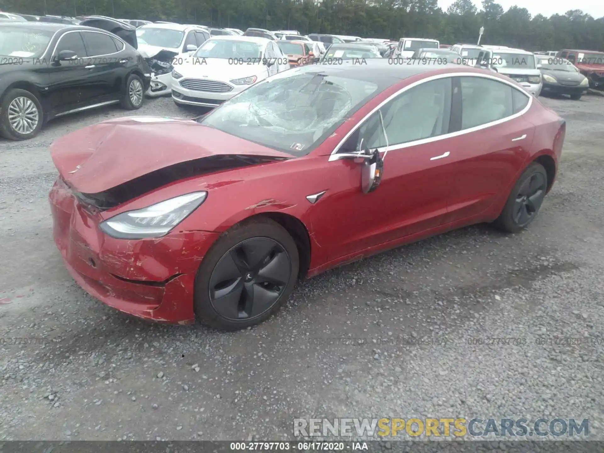 2 Photograph of a damaged car 5YJ3E1EB8KF195199 TESLA MODEL 3 2019