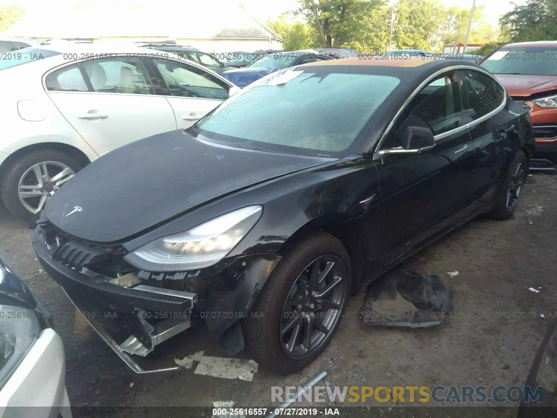 2 Photograph of a damaged car 5YJ3E1EB8KF197115 TESLA MODEL 3 2019