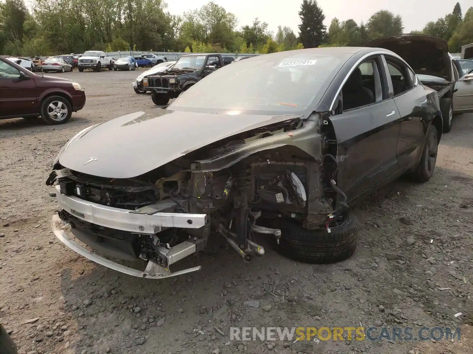 2 Photograph of a damaged car 5YJ3E1EB8KF199169 TESLA MODEL 3 2019