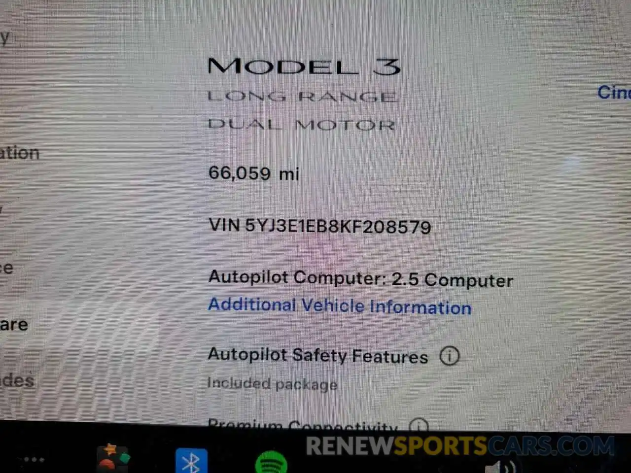 9 Photograph of a damaged car 5YJ3E1EB8KF208579 TESLA MODEL 3 2019