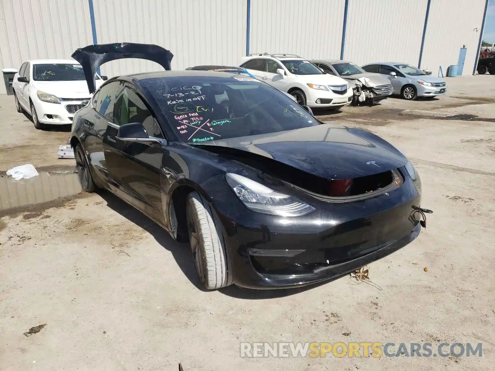 1 Photograph of a damaged car 5YJ3E1EB8KF208954 TESLA MODEL 3 2019