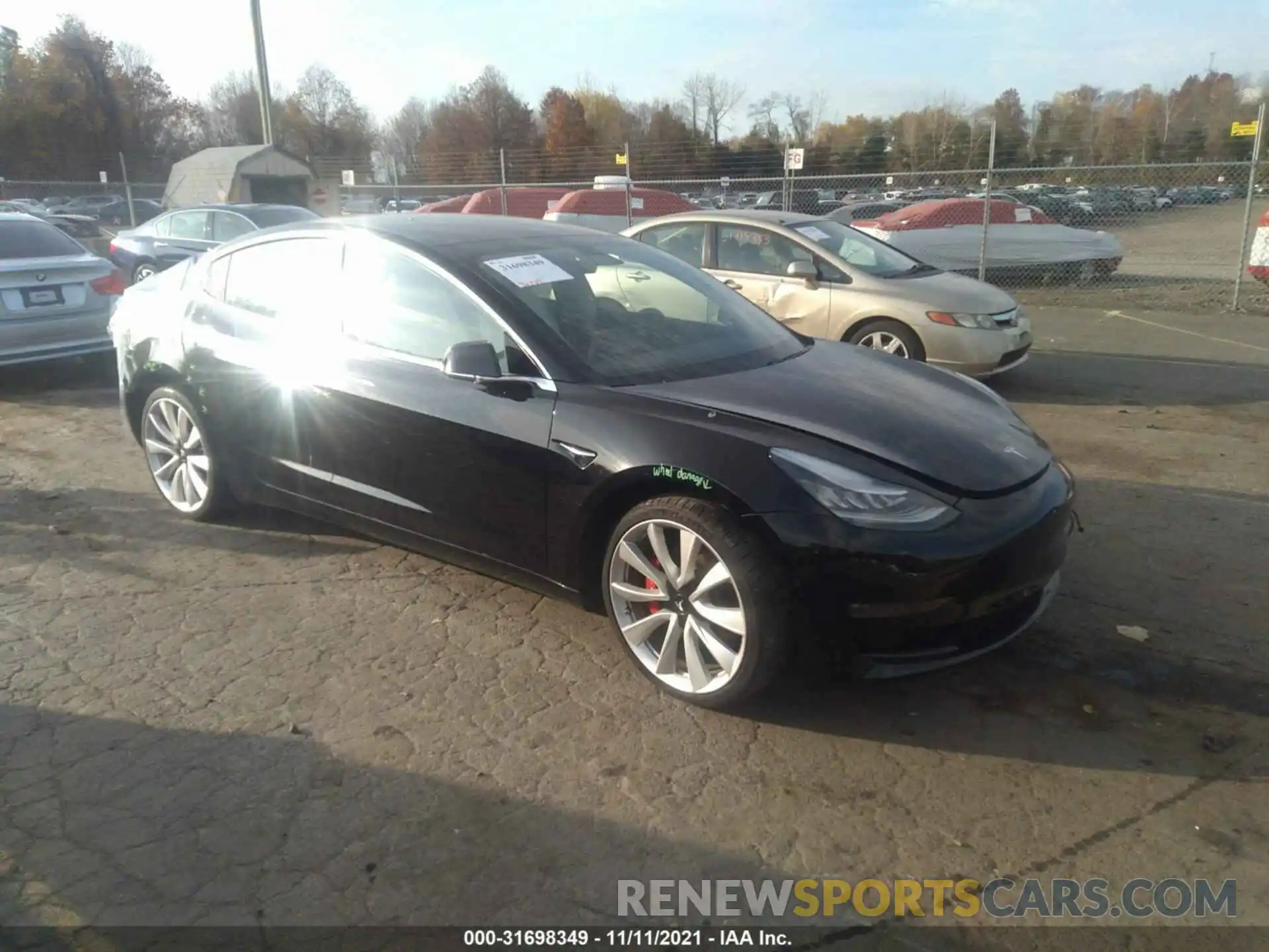 1 Photograph of a damaged car 5YJ3E1EB8KF231506 TESLA MODEL 3 2019