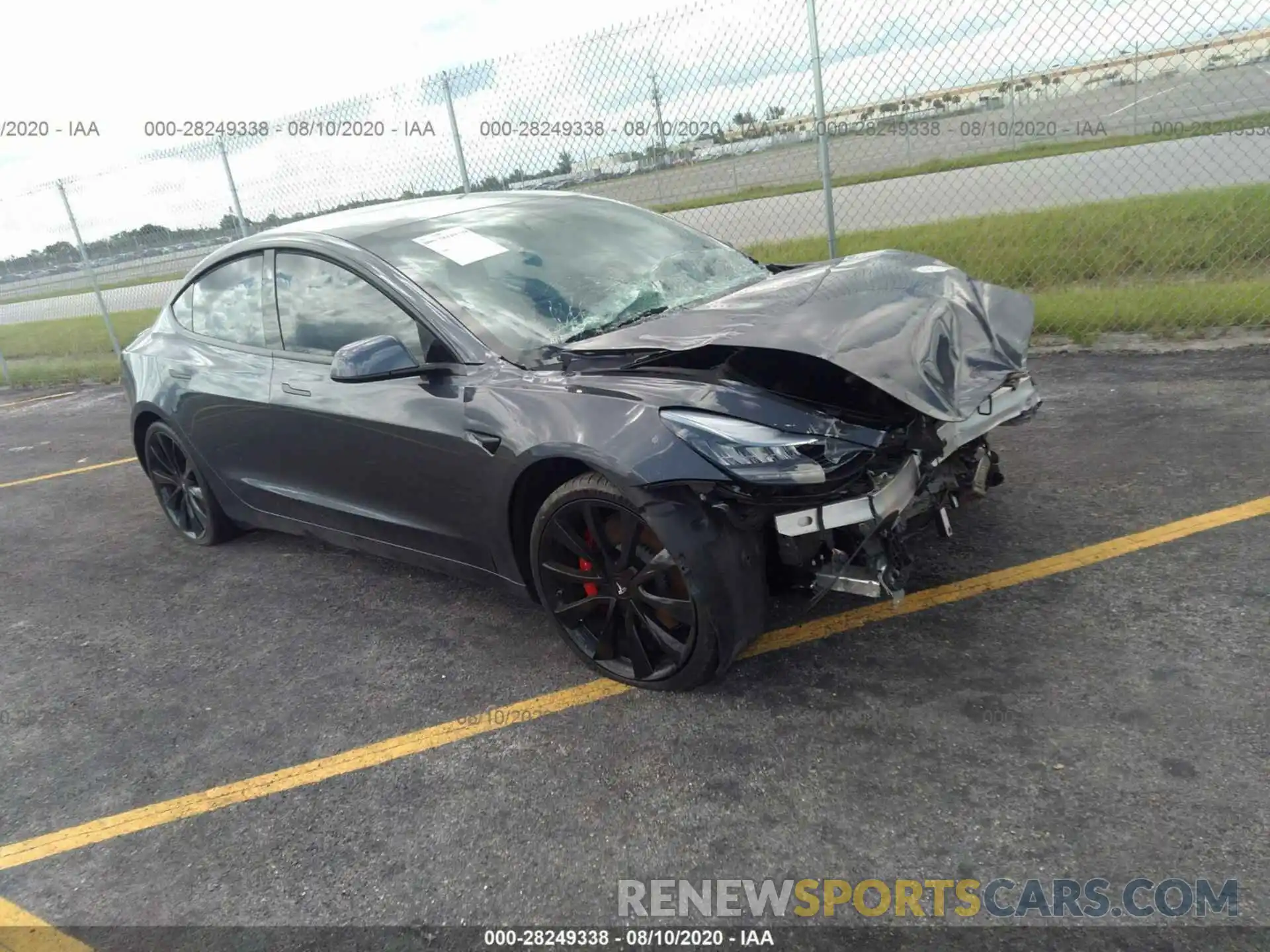 1 Photograph of a damaged car 5YJ3E1EB8KF231599 TESLA MODEL 3 2019